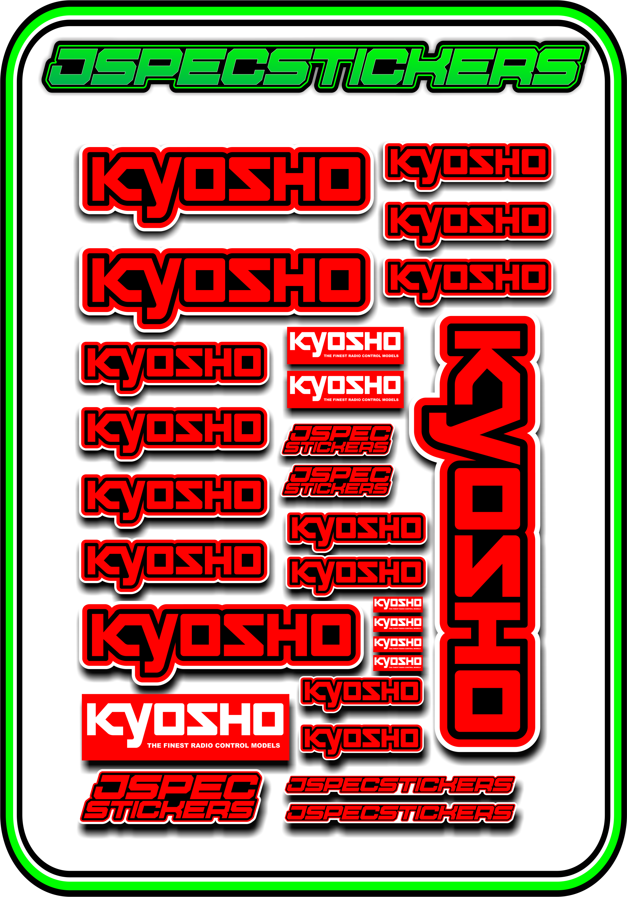 KYOSHO STICKER SHEET A5 - Jspec Stickers