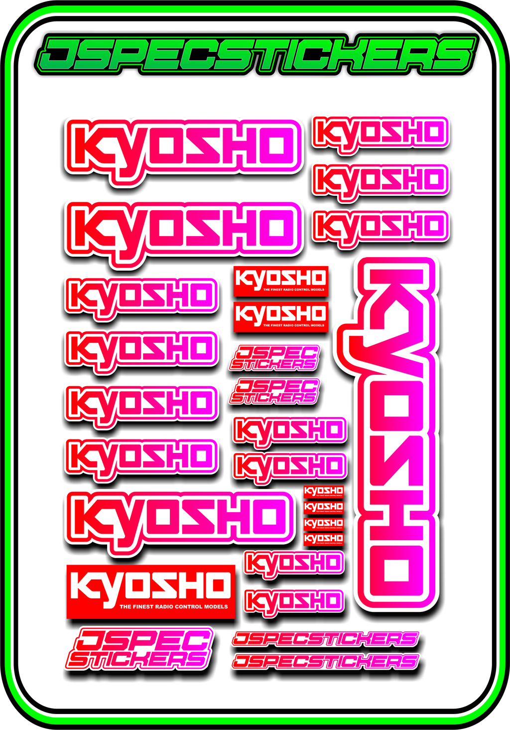 KYOSHO STICKER SHEET A5 - Jspec Stickers