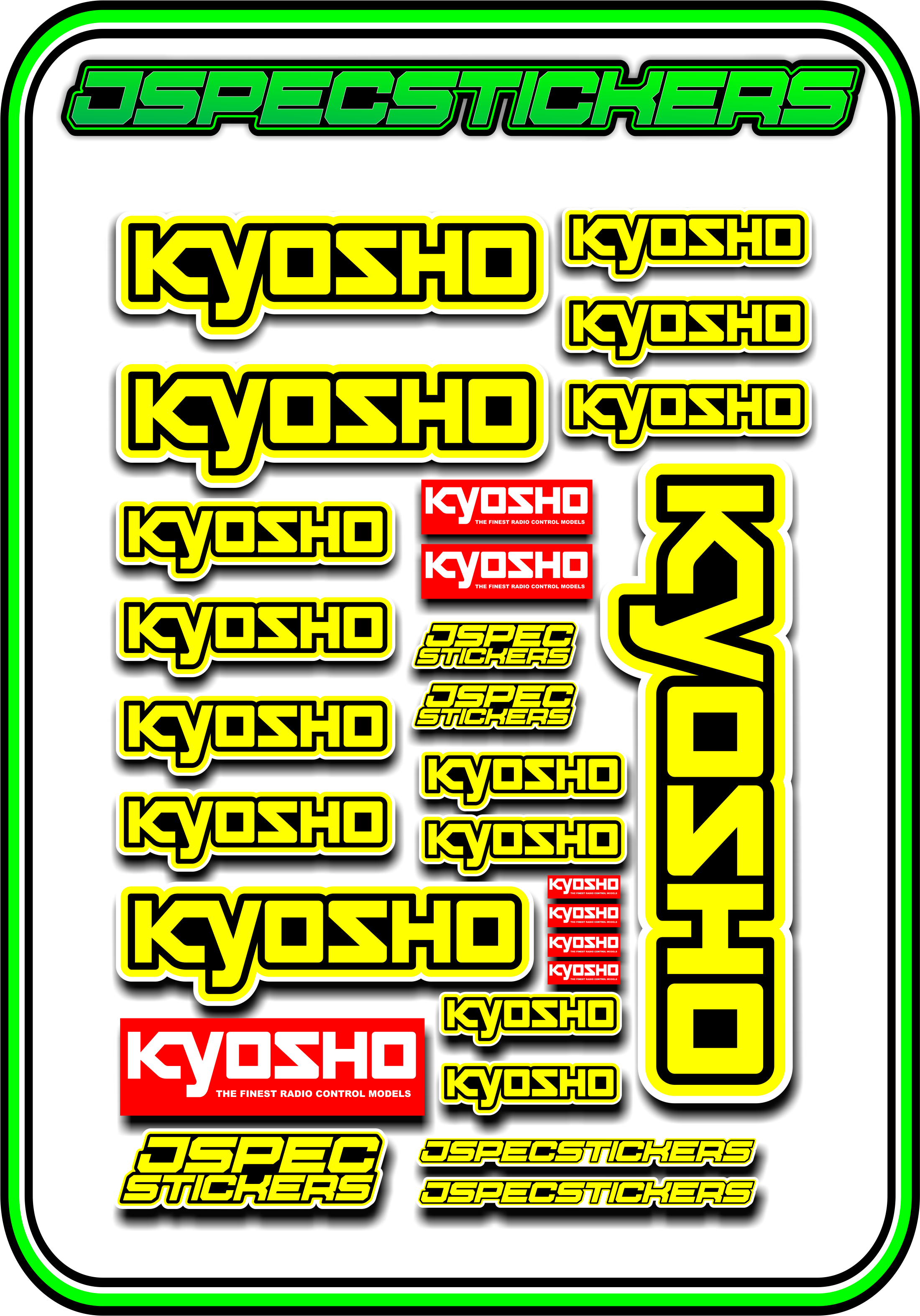 KYOSHO STICKER SHEET A5 - Jspec Stickers