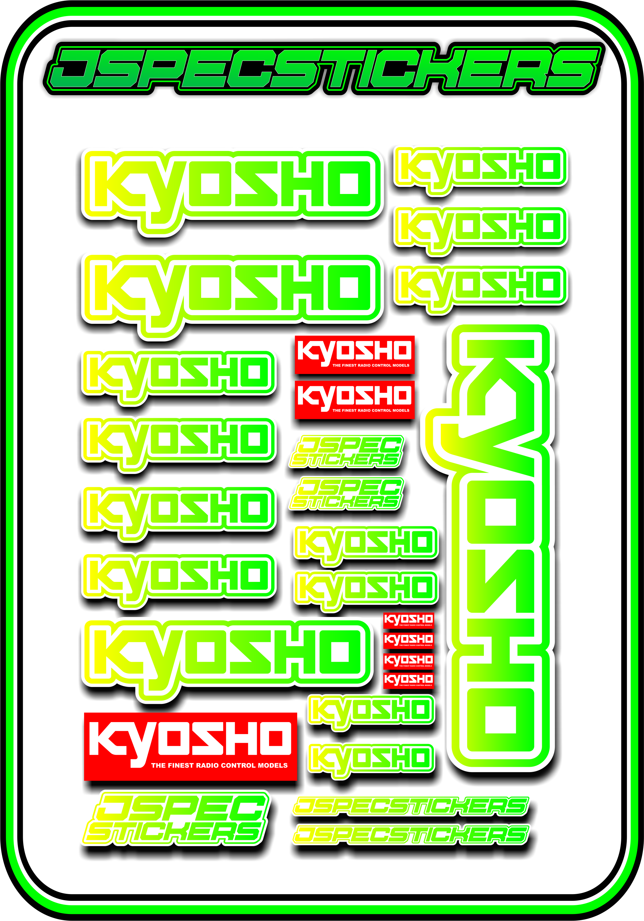 KYOSHO STICKER SHEET A5 - Jspec Stickers