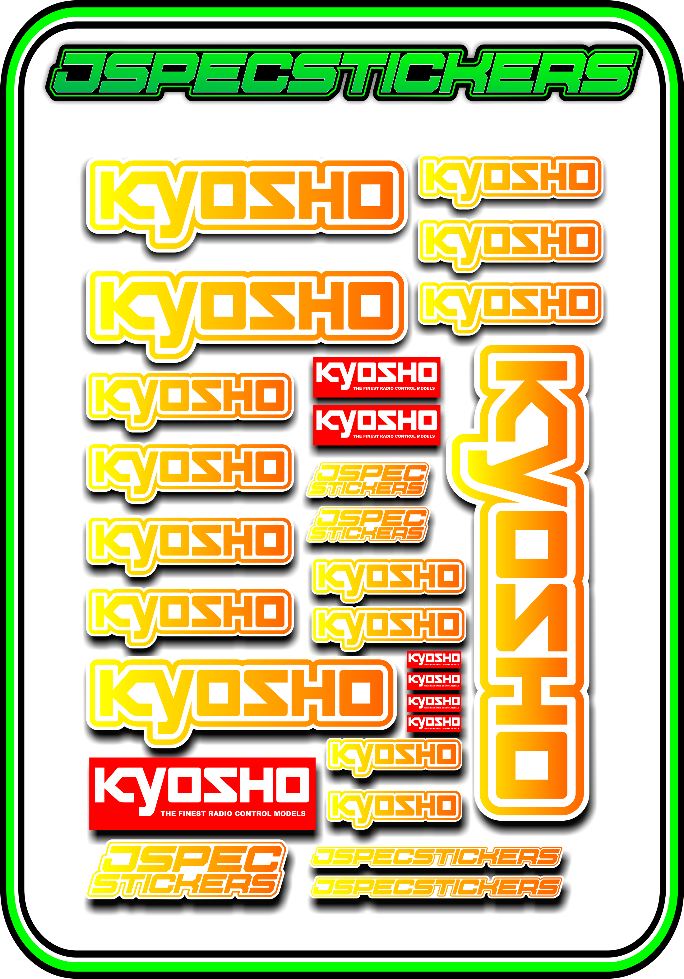 KYOSHO STICKER SHEET A5 - Jspec Stickers
