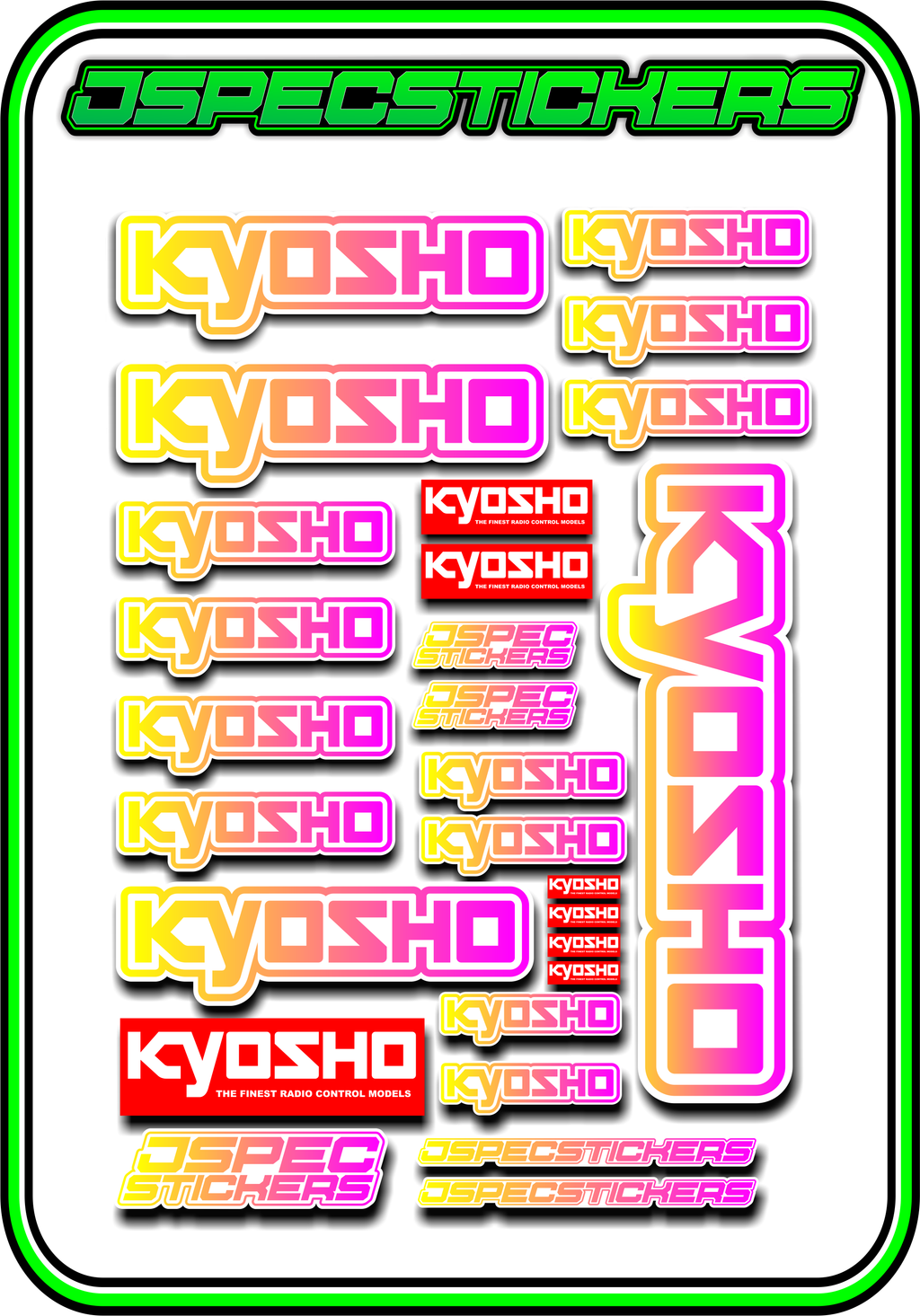 KYOSHO STICKER SHEET A5 - Jspec Stickers