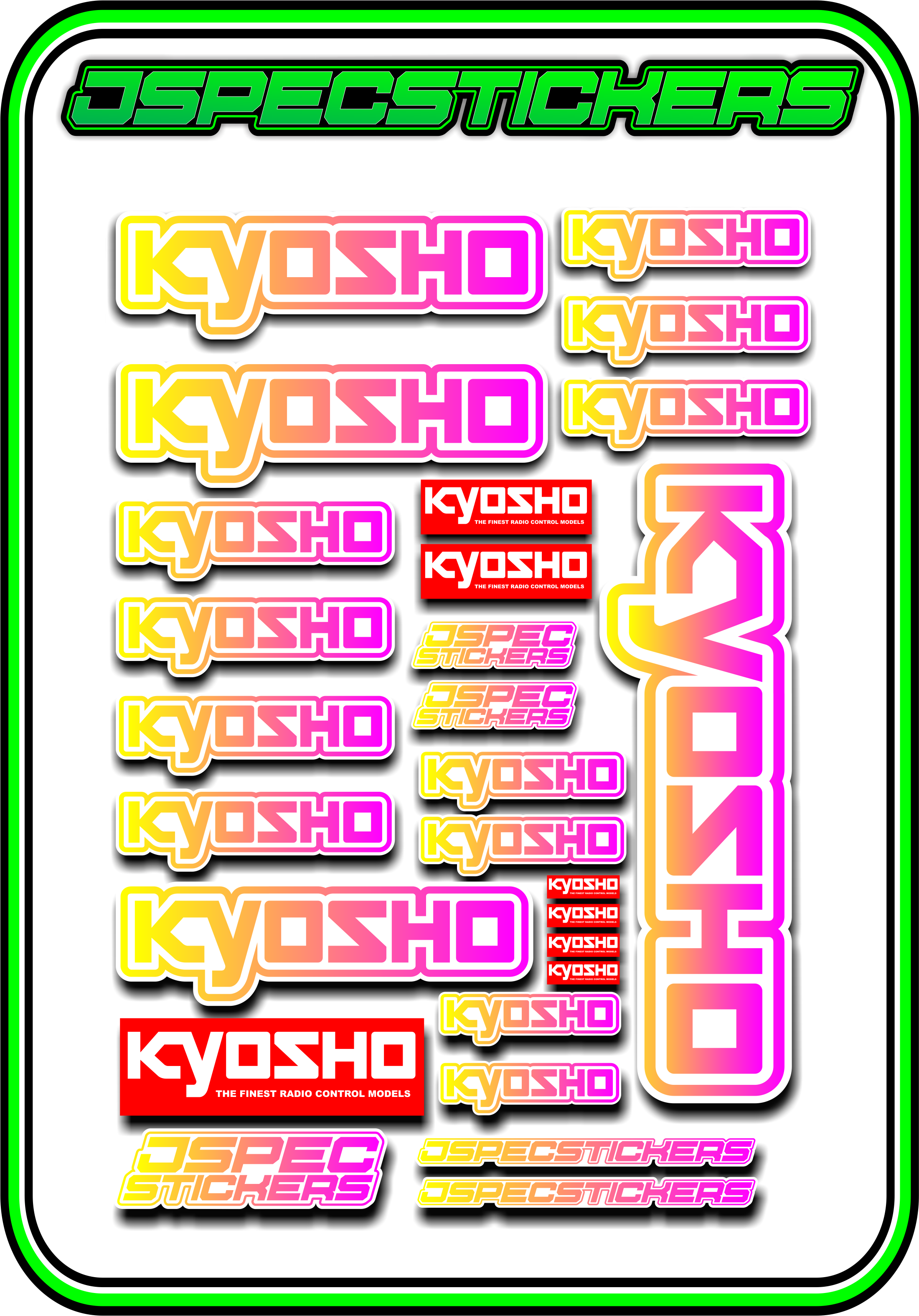 KYOSHO STICKER SHEET A5 - Jspec Stickers