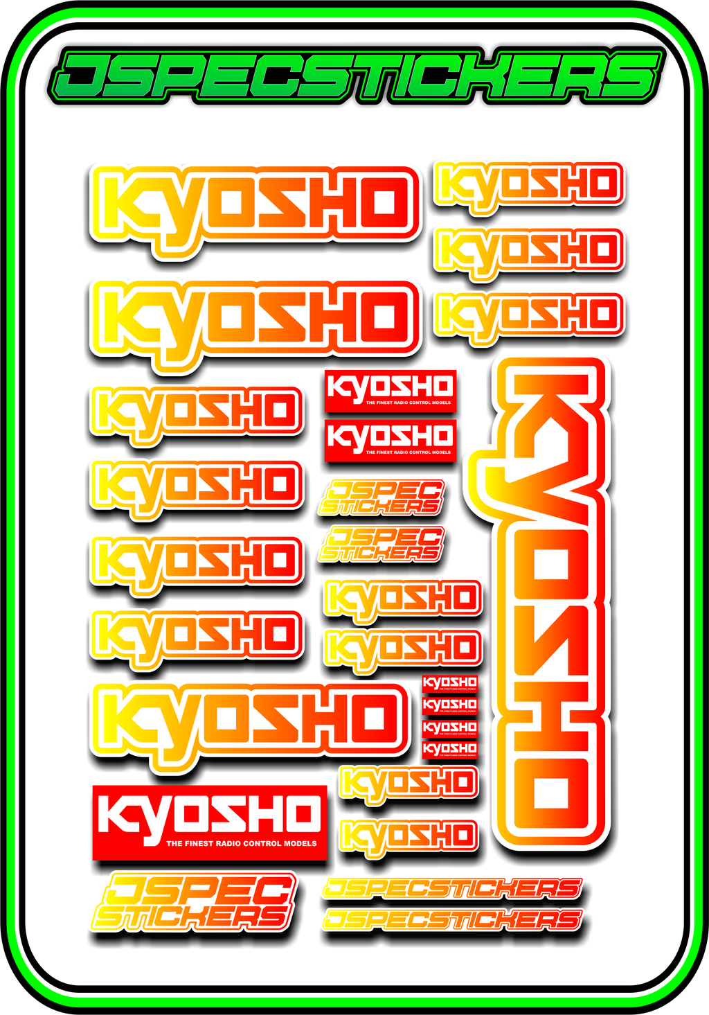 KYOSHO STICKER SHEET A5 - Jspec Stickers