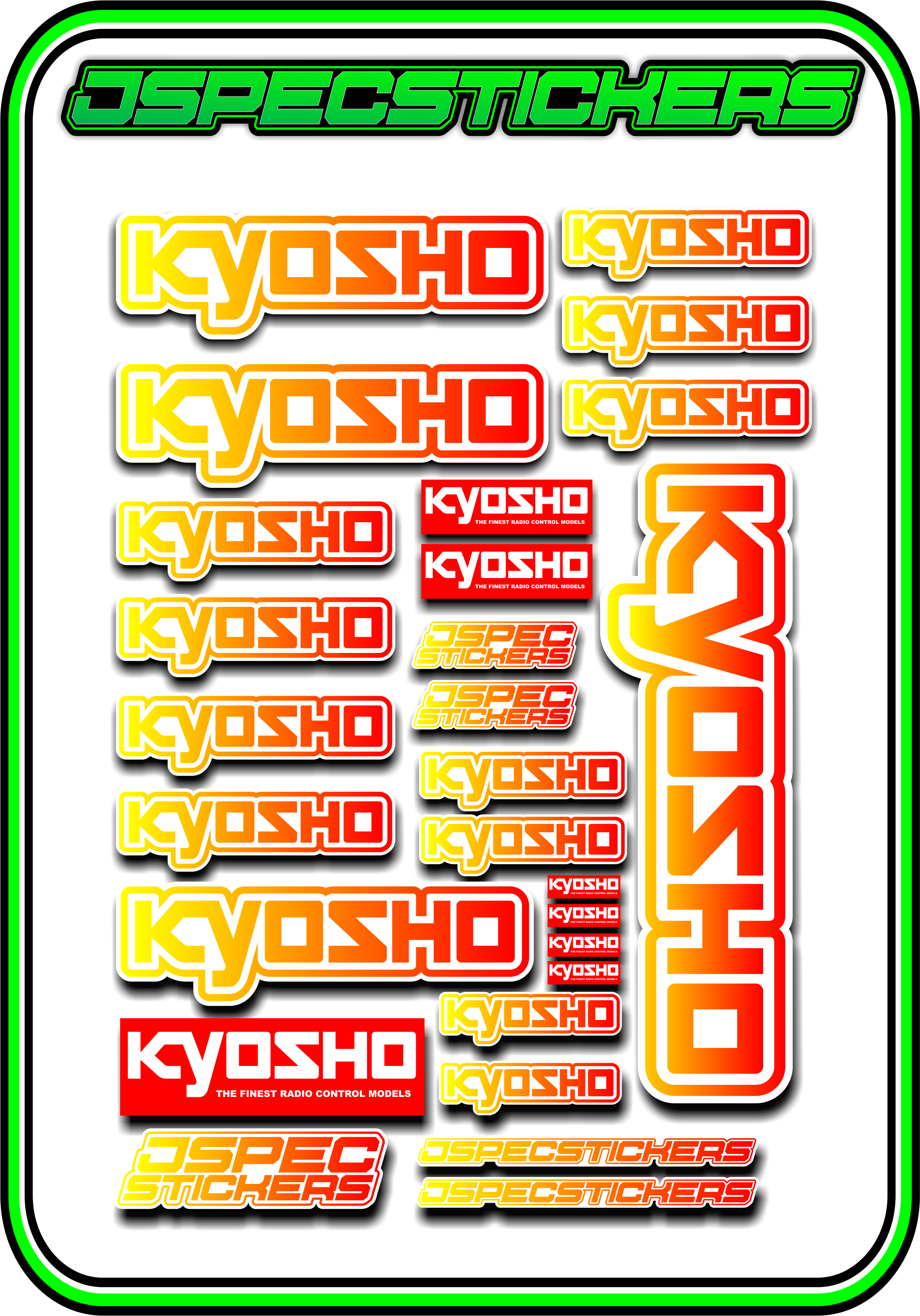 KYOSHO STICKER SHEET A5 - Jspec Stickers
