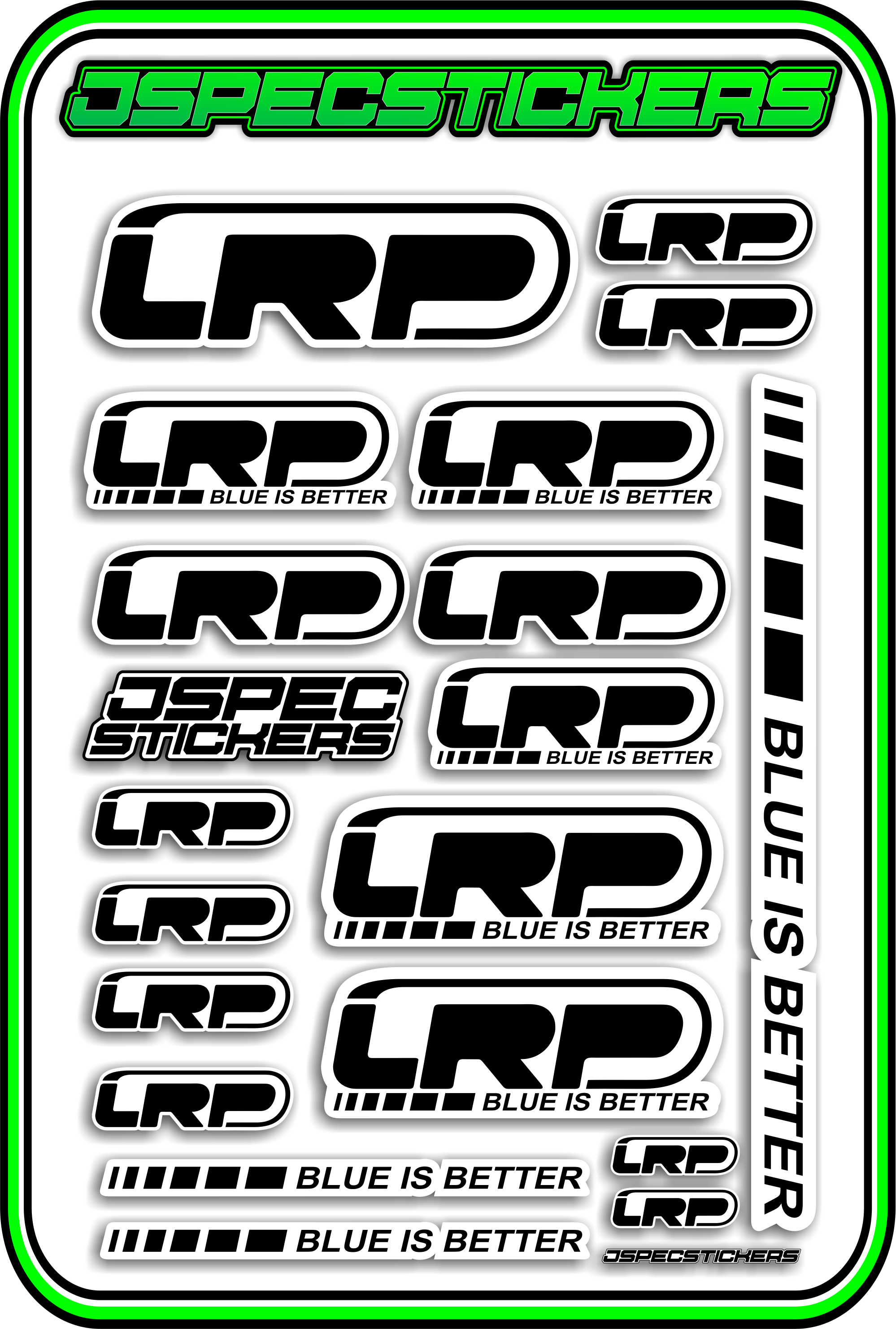 LRP STICKER SHEET A5 - Jspec Stickers