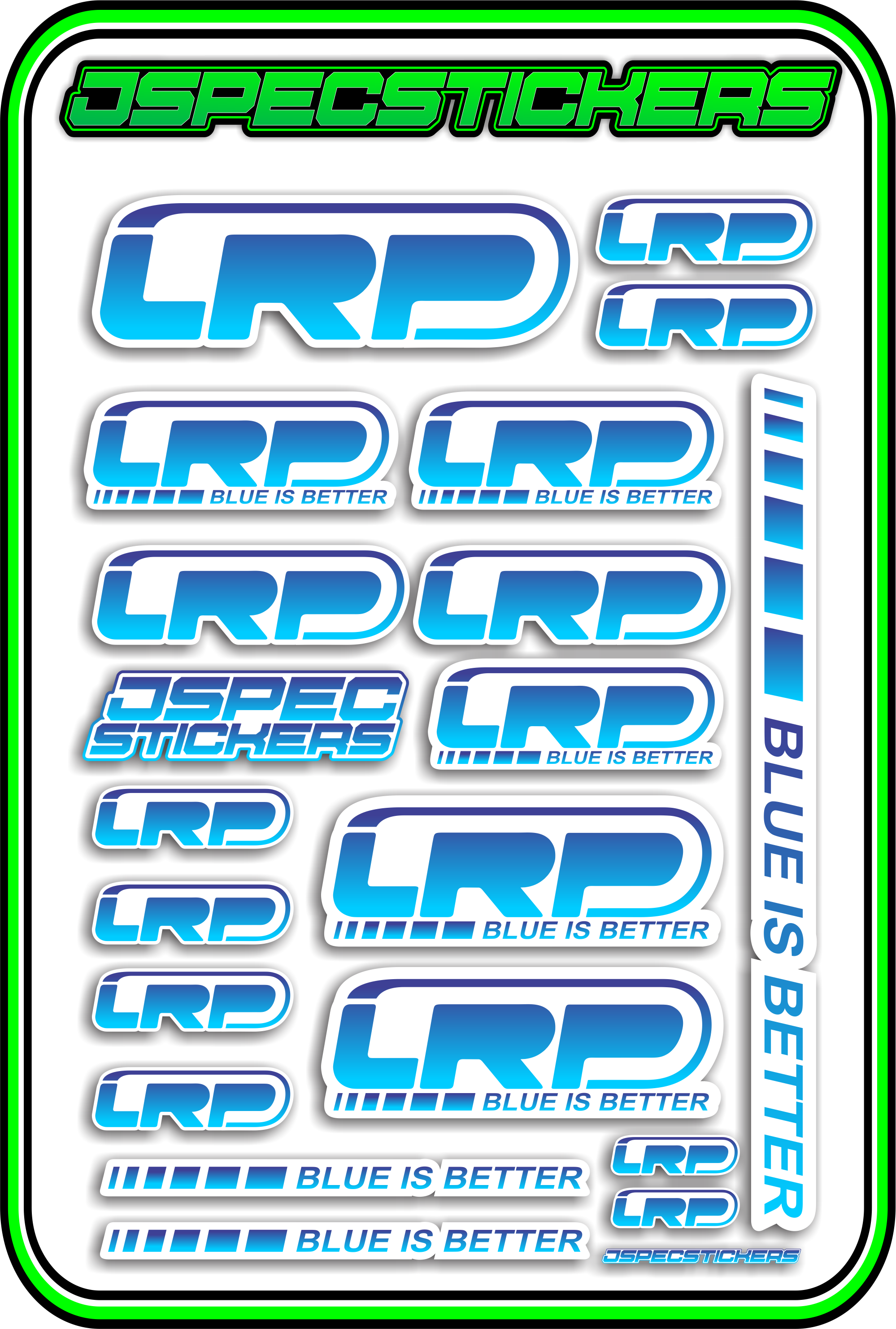 LRP STICKER SHEET A5 - Jspec Stickers