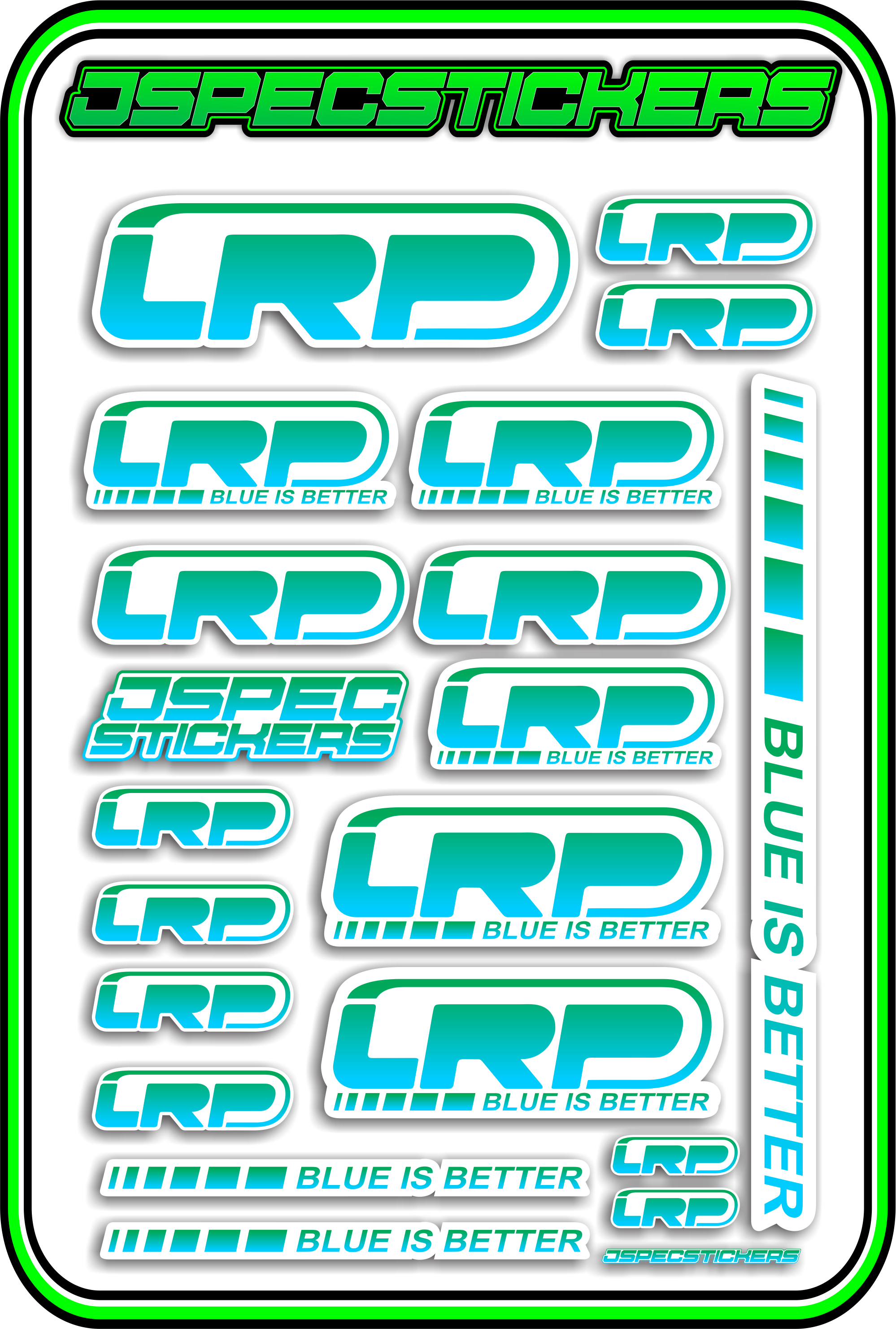 LRP STICKER SHEET A5 - Jspec Stickers