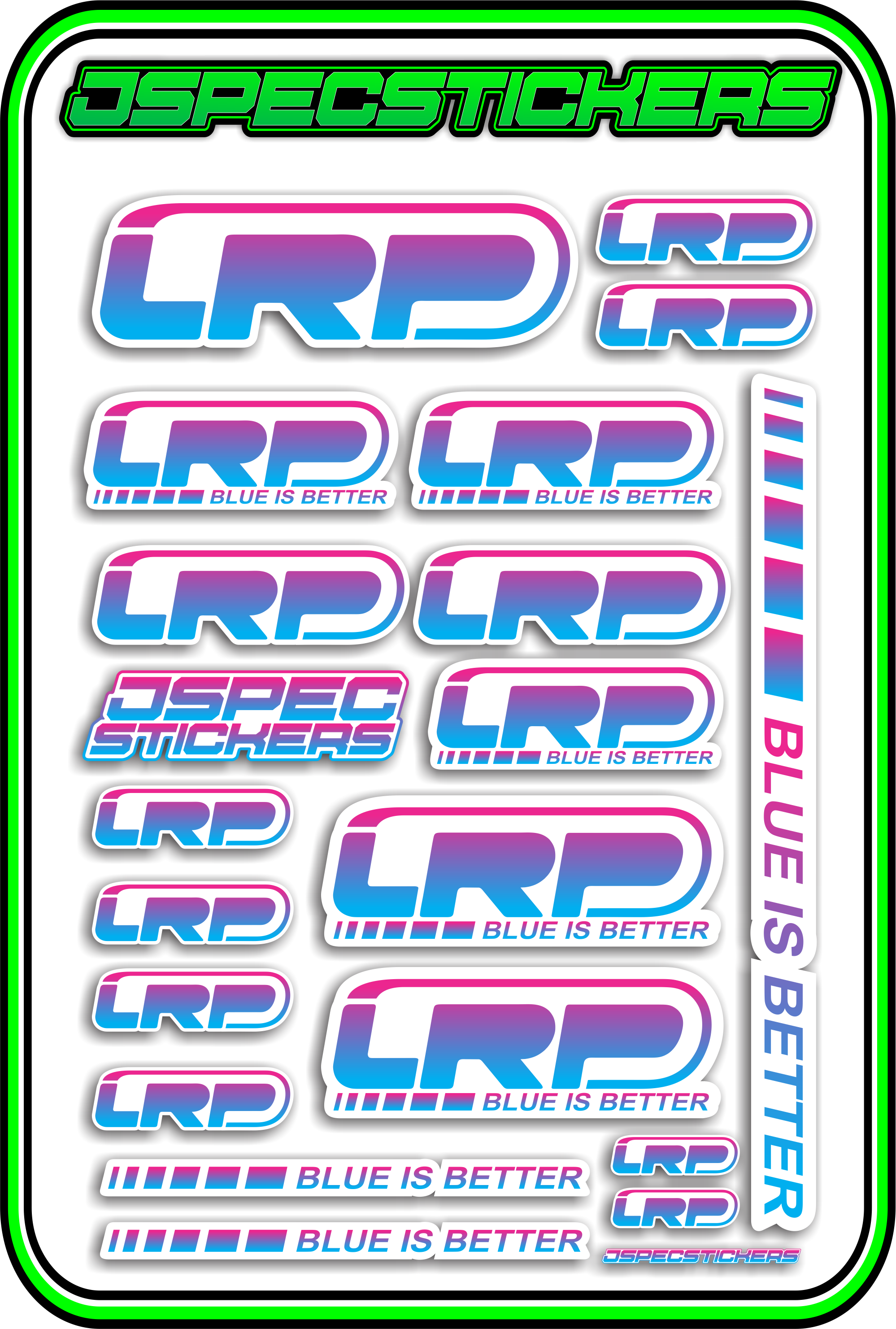LRP STICKER SHEET A5 - Jspec Stickers