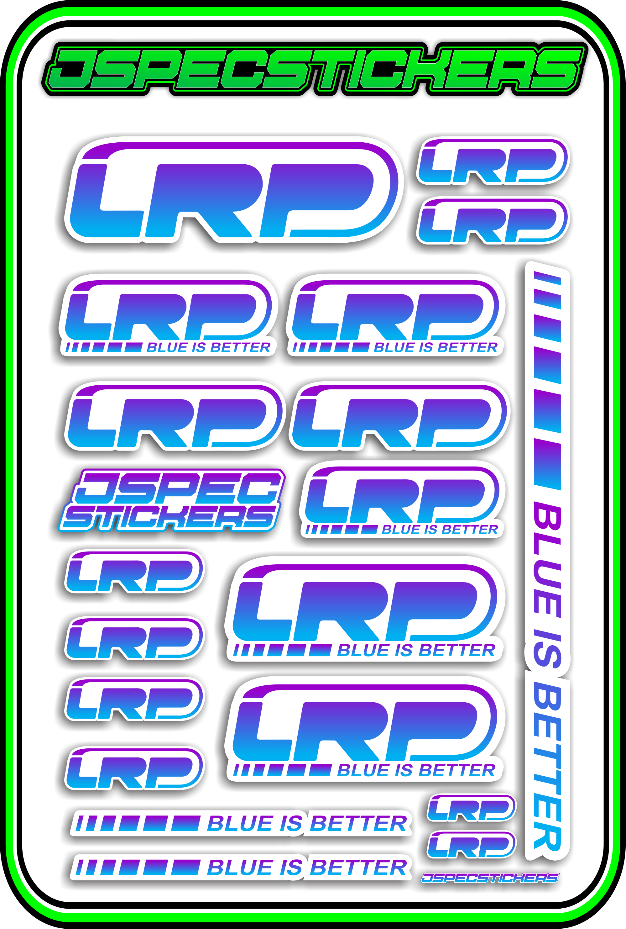 LRP STICKER SHEET A5 - Jspec Stickers