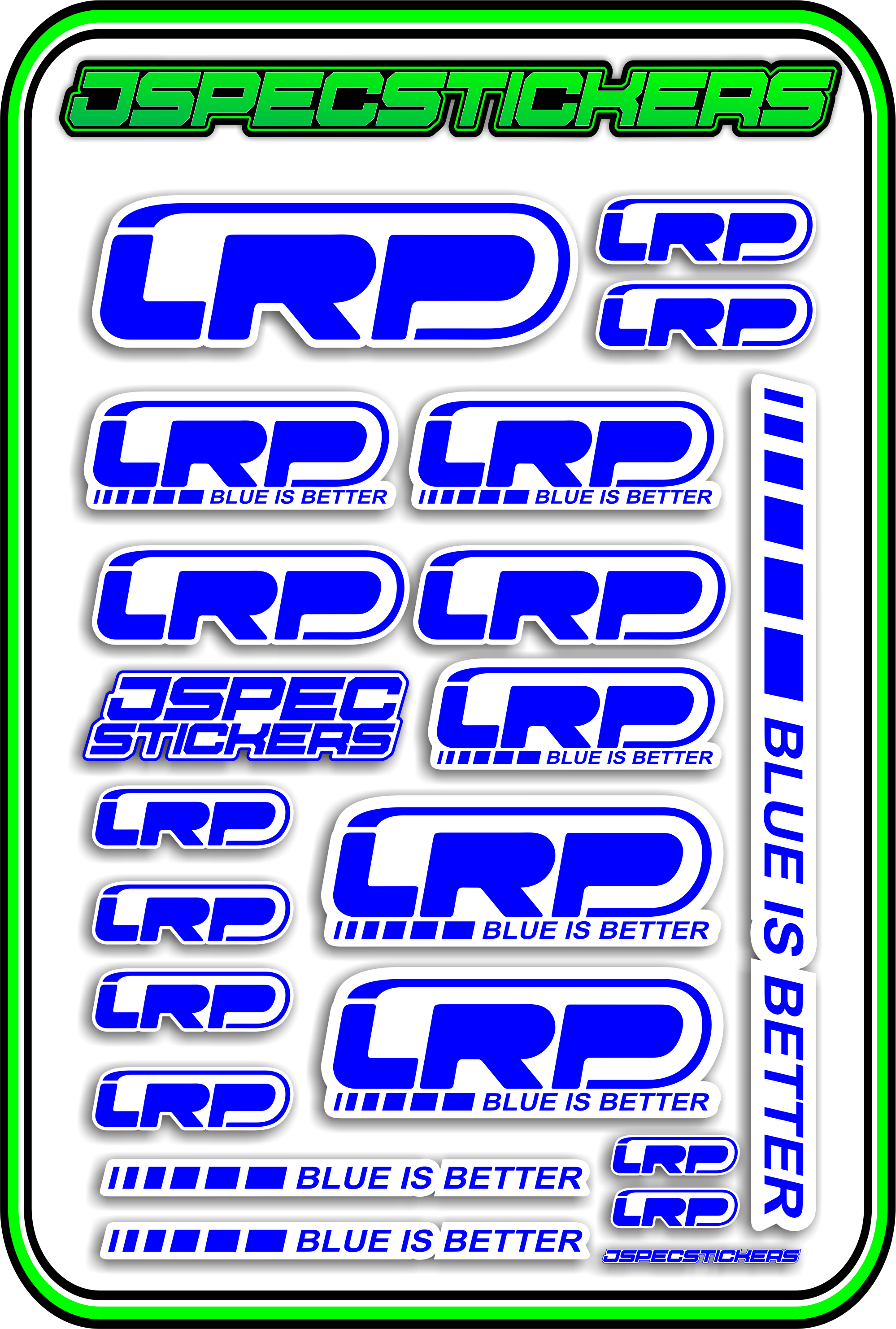 LRP STICKER SHEET A5 - Jspec Stickers