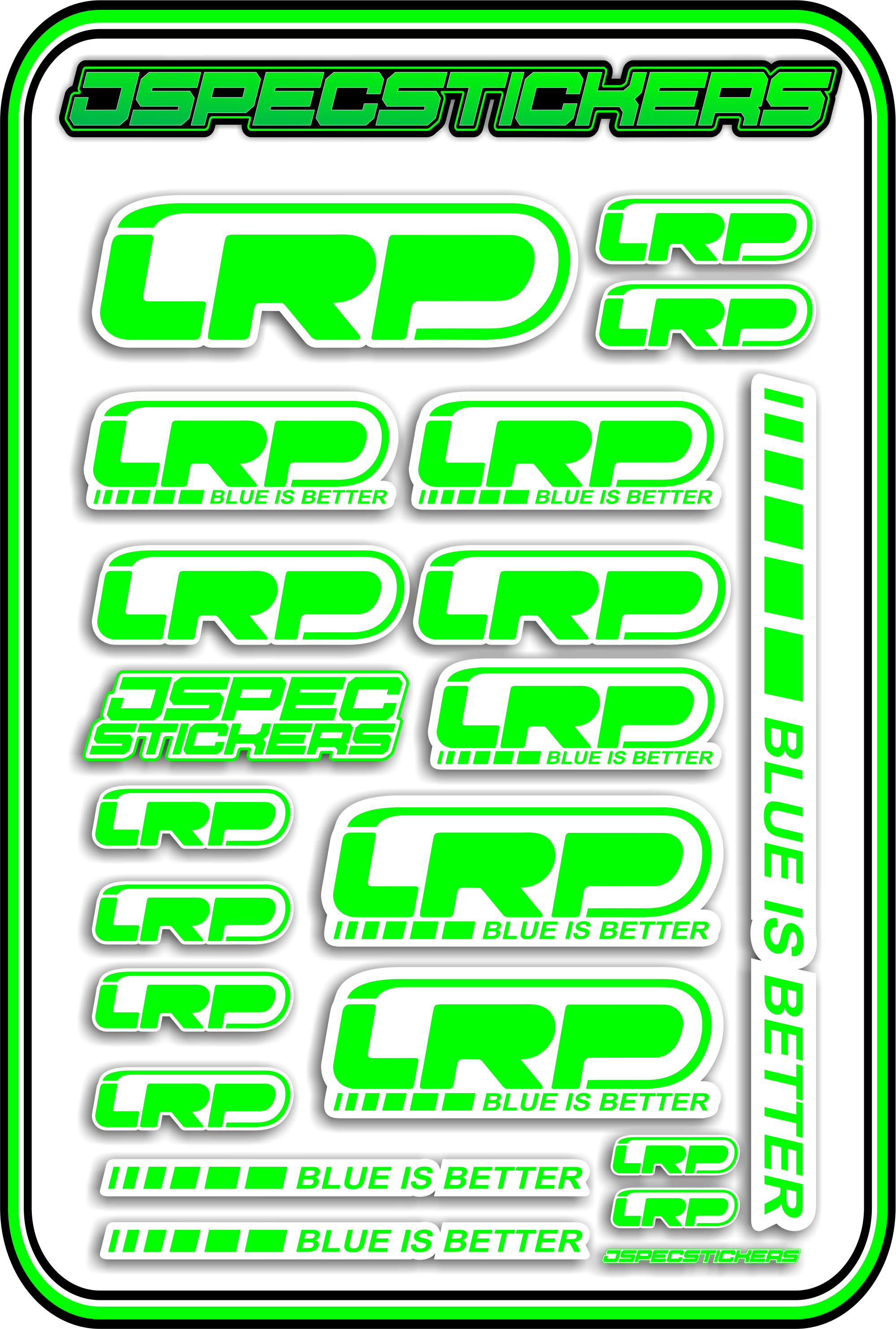 LRP STICKER SHEET A5 - Jspec Stickers