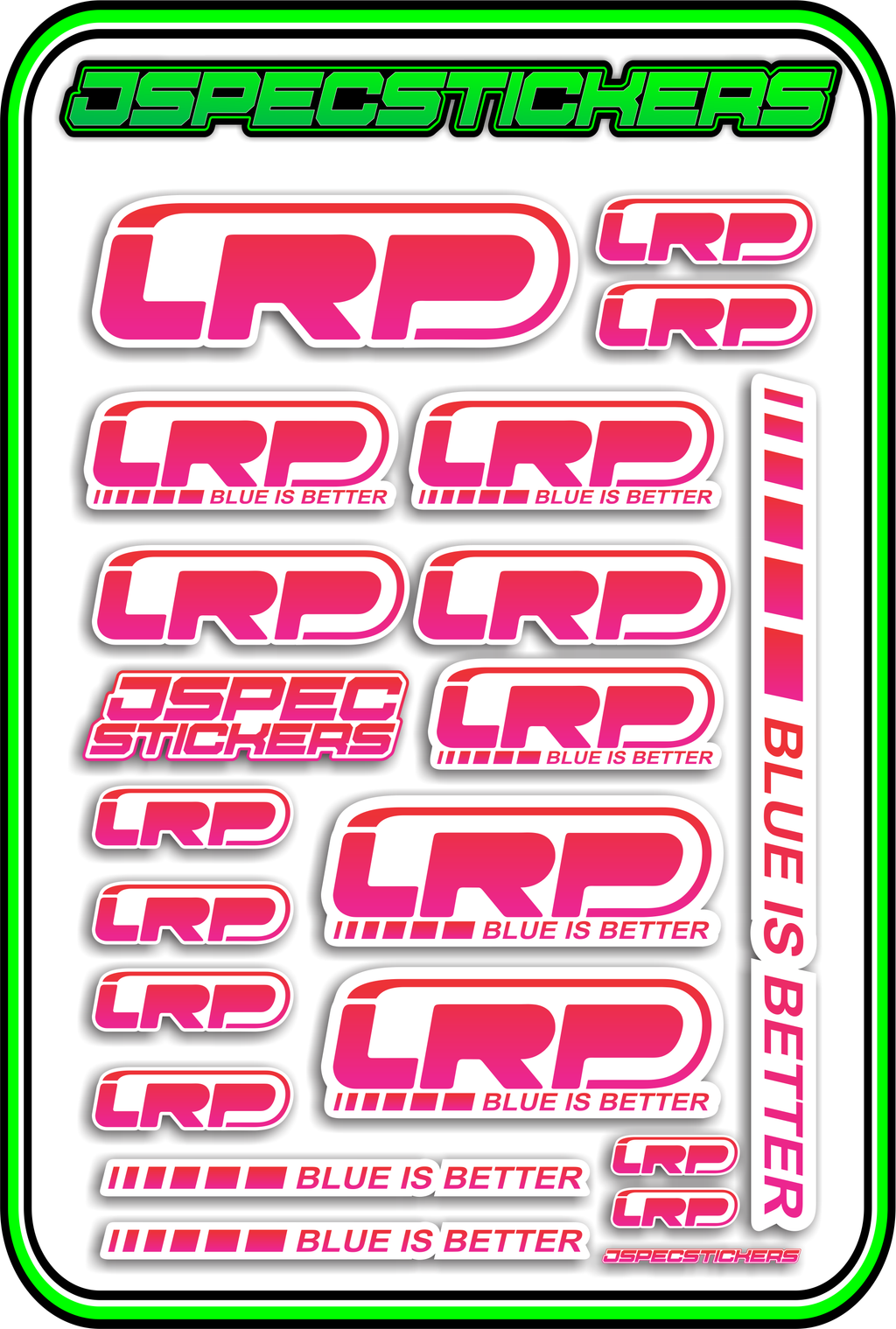 LRP STICKER SHEET A5 - Jspec Stickers