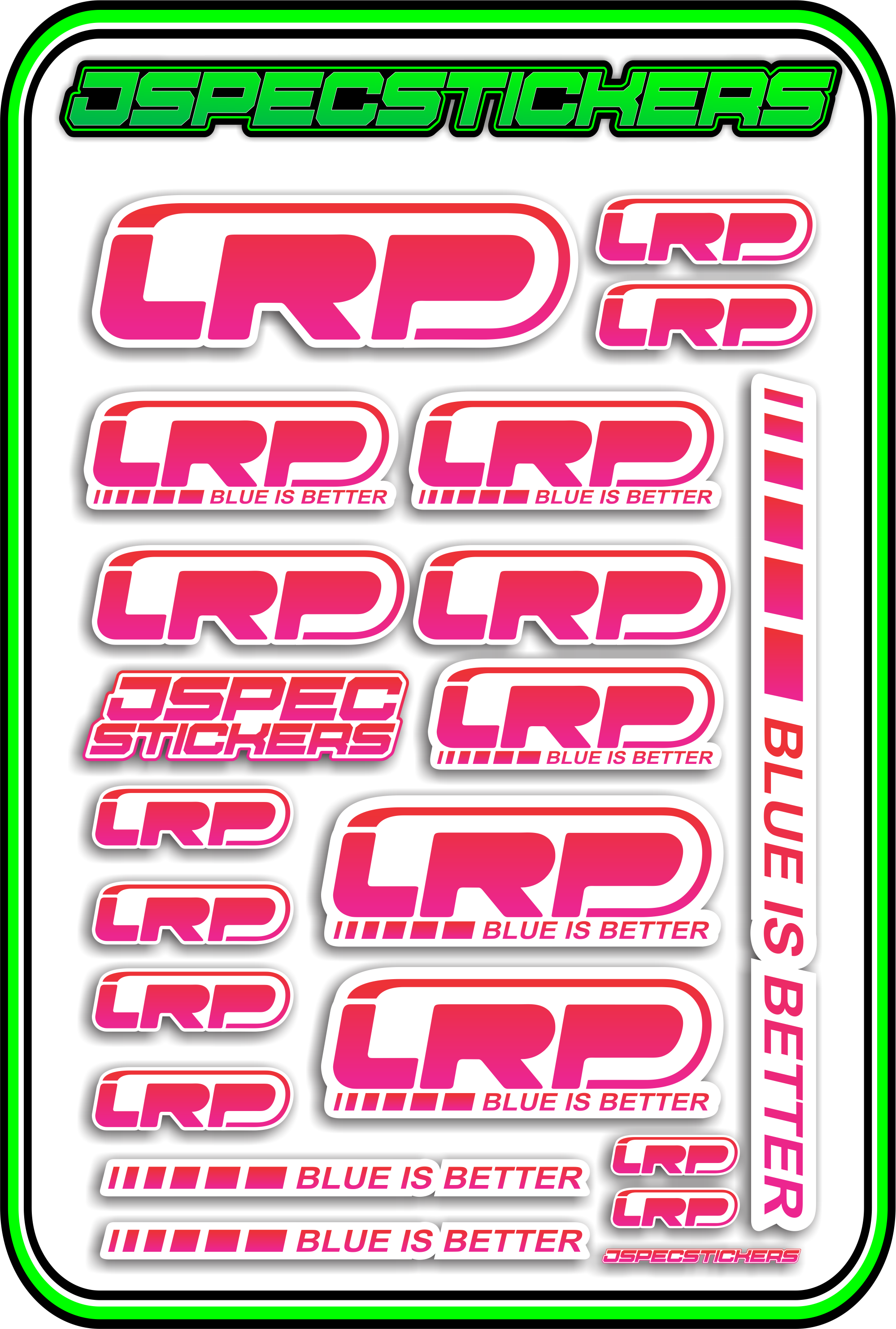 LRP STICKER SHEET A5 - Jspec Stickers