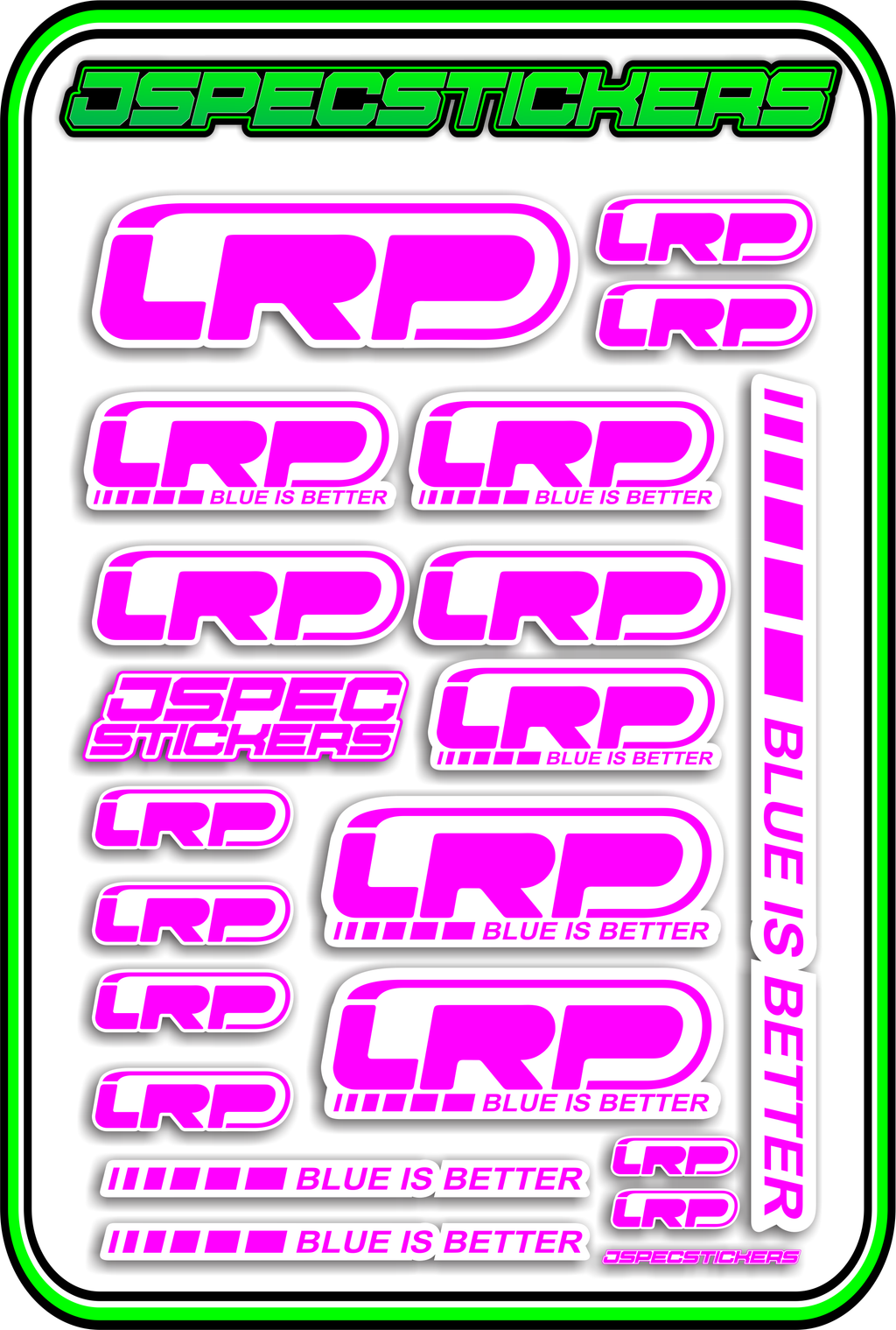 LRP STICKER SHEET A5 - Jspec Stickers