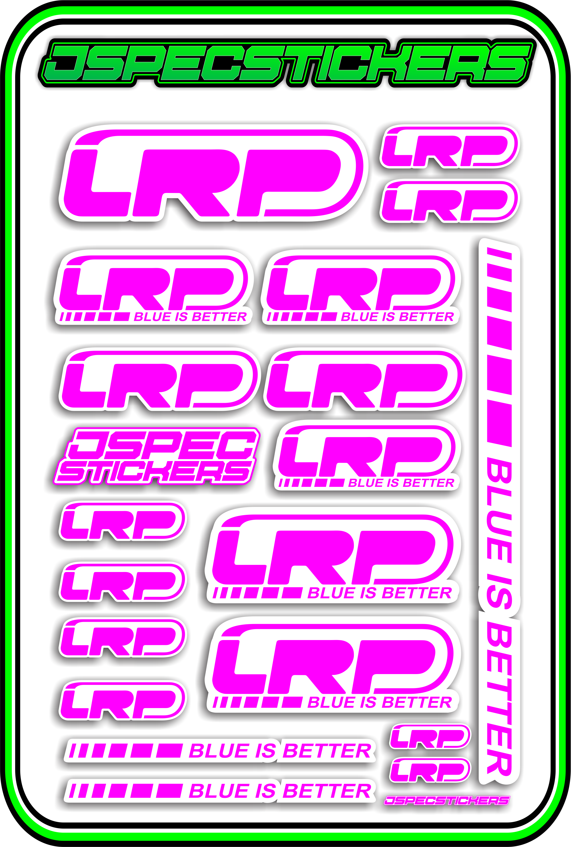 LRP STICKER SHEET A5 - Jspec Stickers