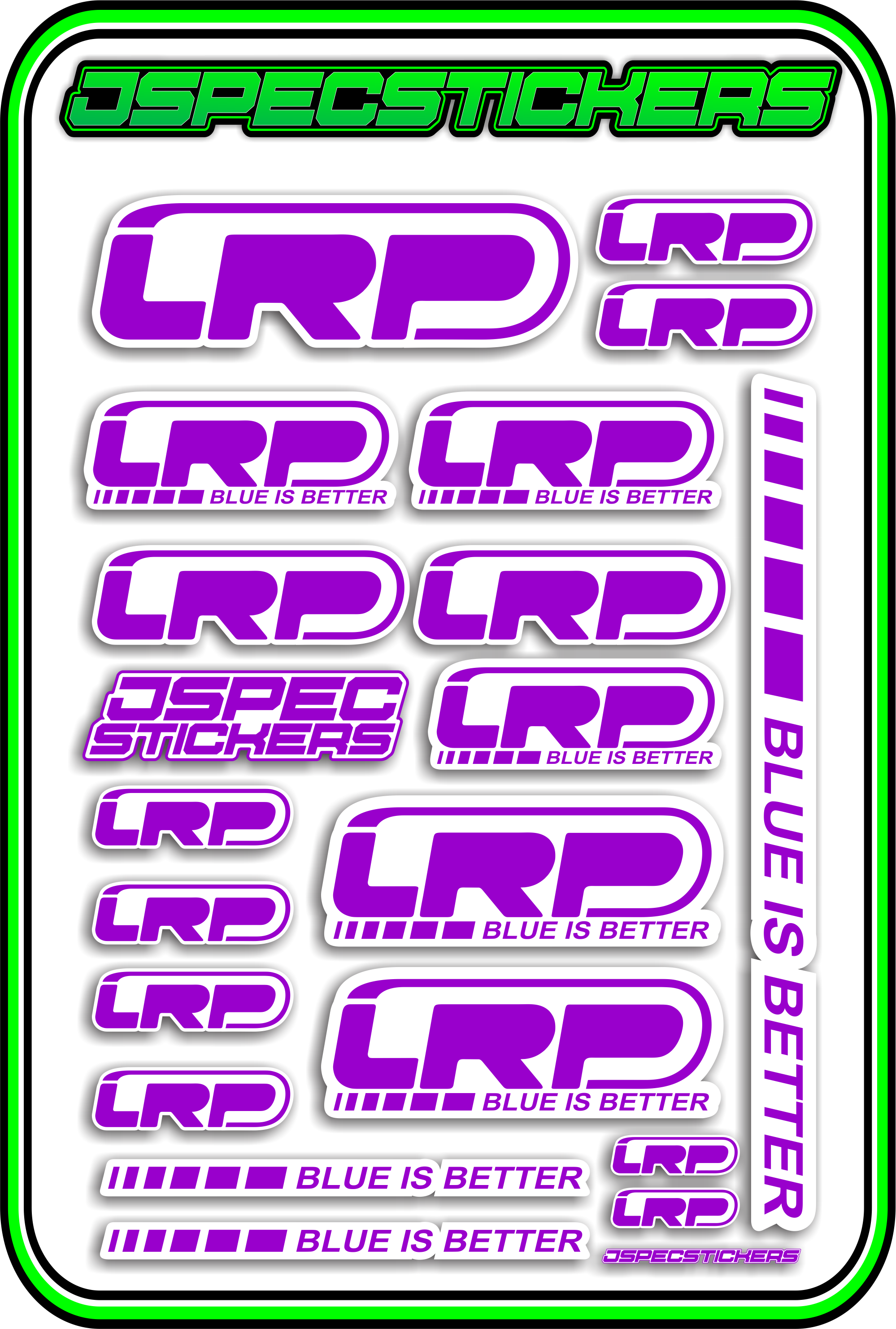 LRP STICKER SHEET A5 - Jspec Stickers