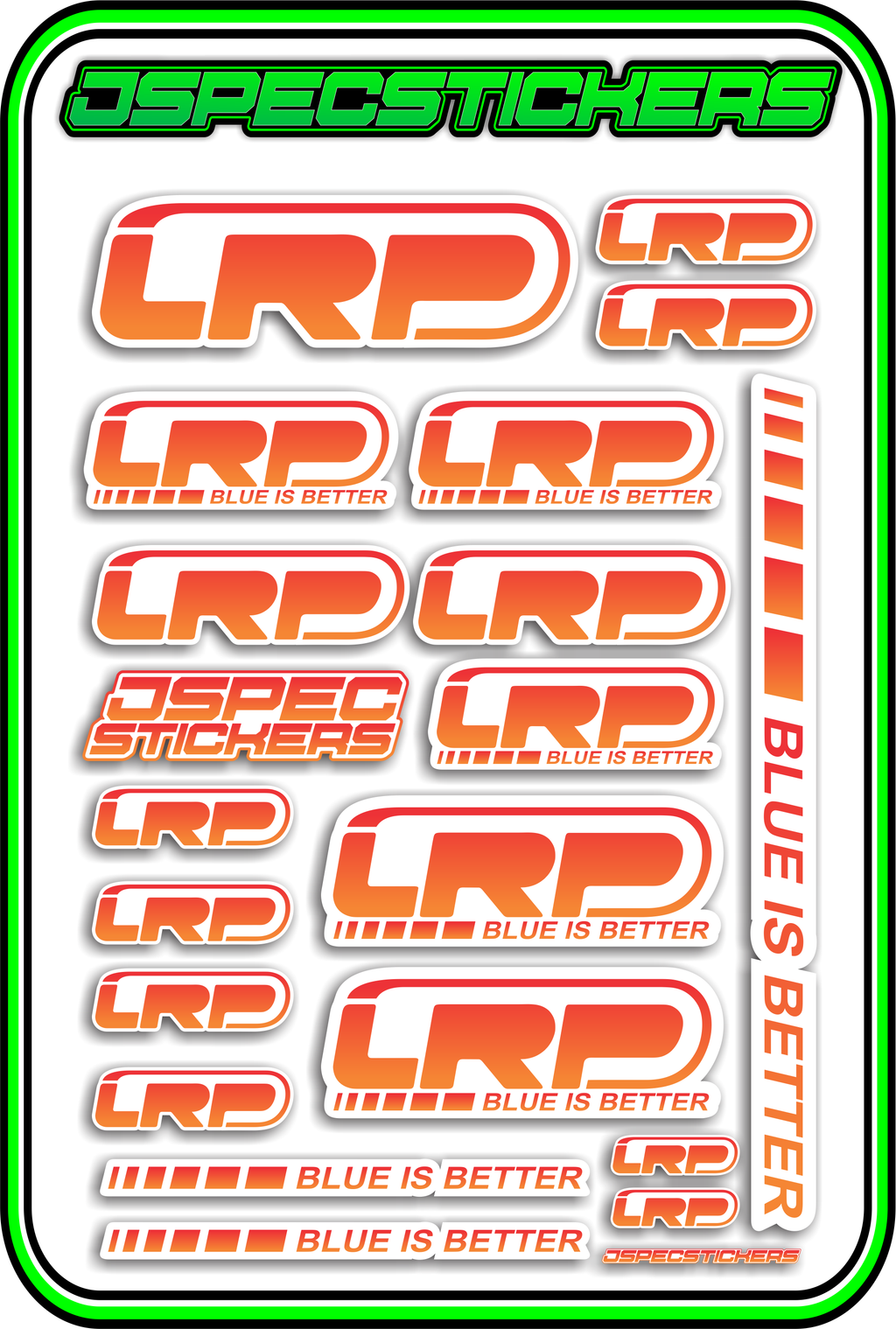 LRP STICKER SHEET A5 - Jspec Stickers