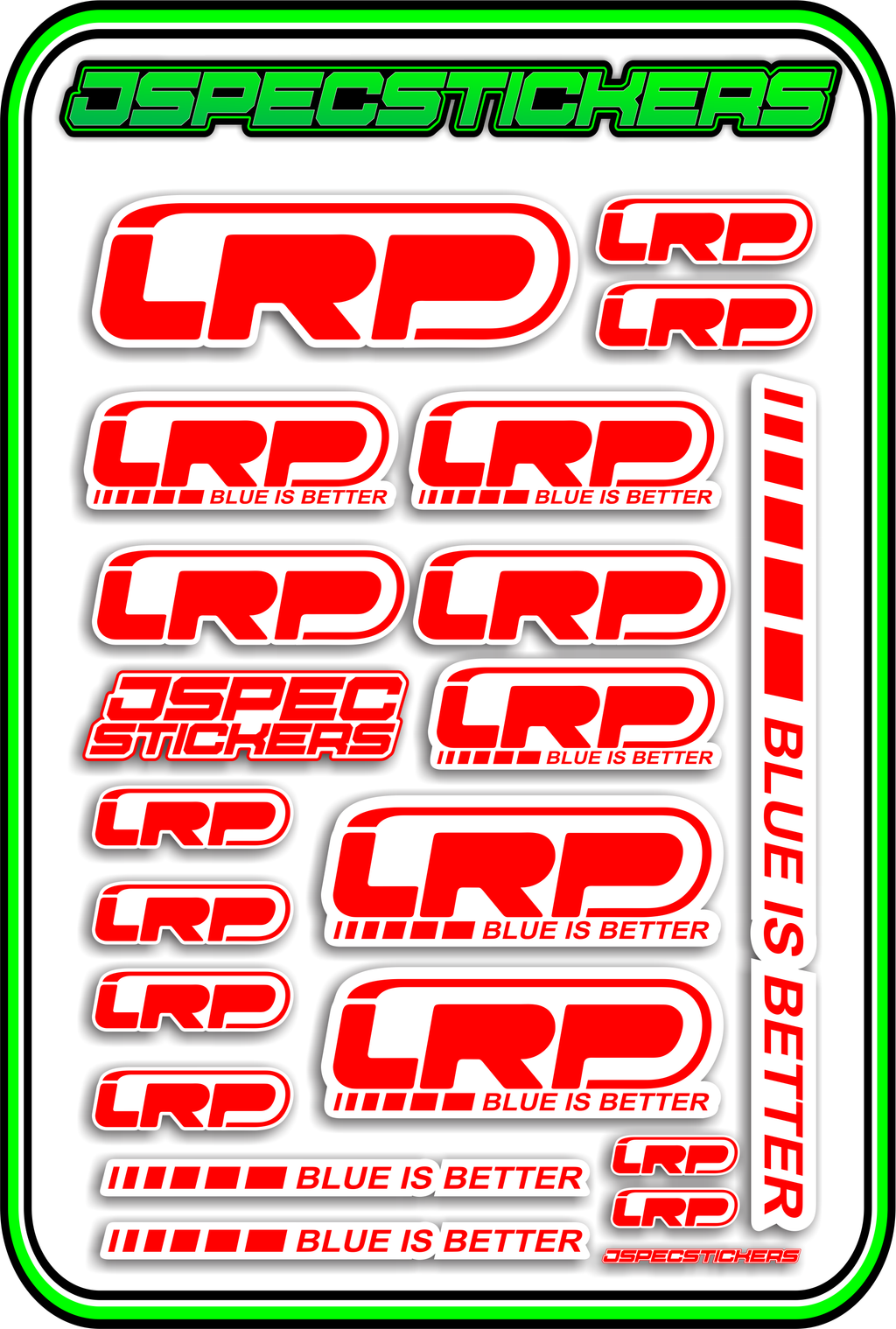 LRP STICKER SHEET A5 - Jspec Stickers