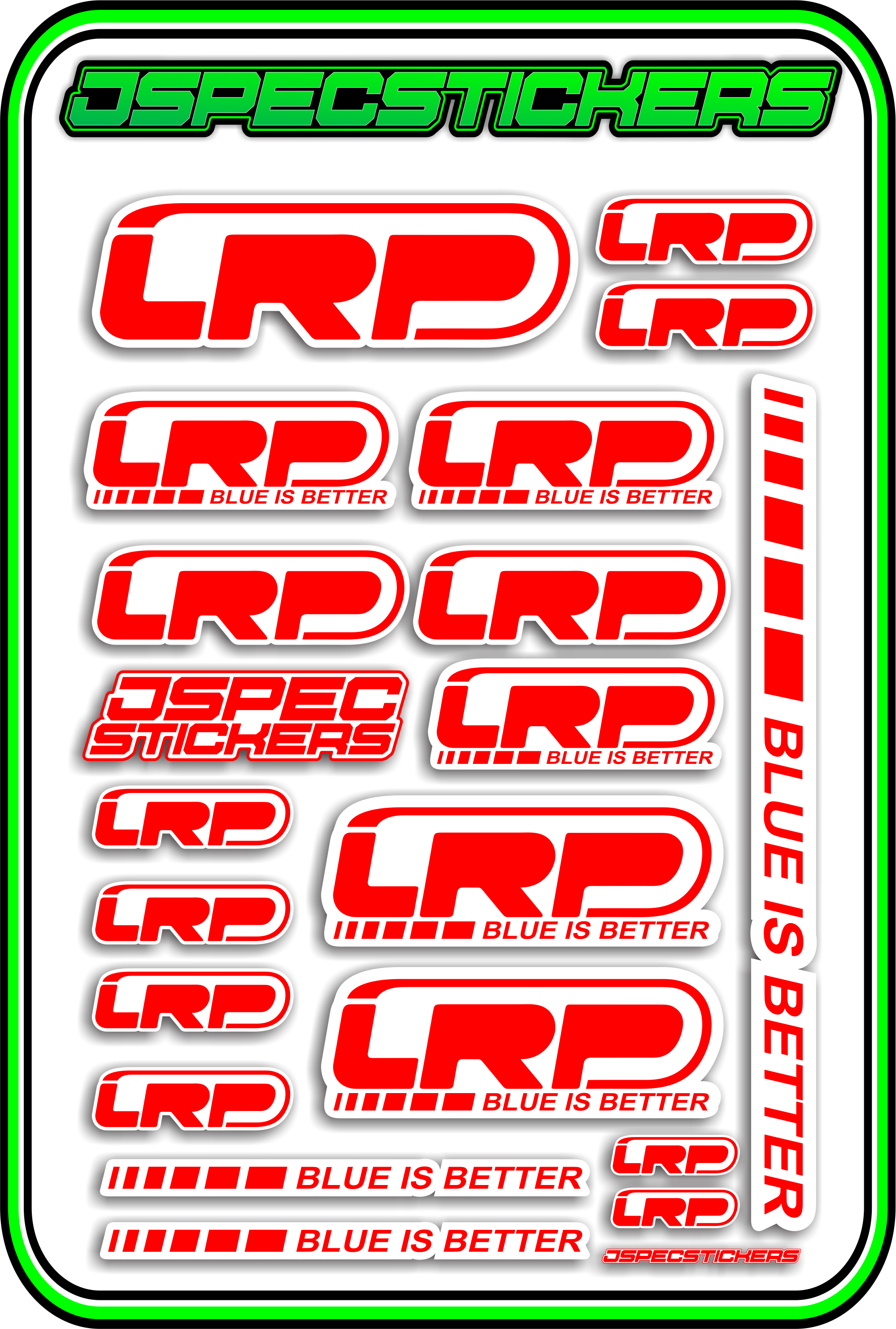 LRP STICKER SHEET A5 - Jspec Stickers