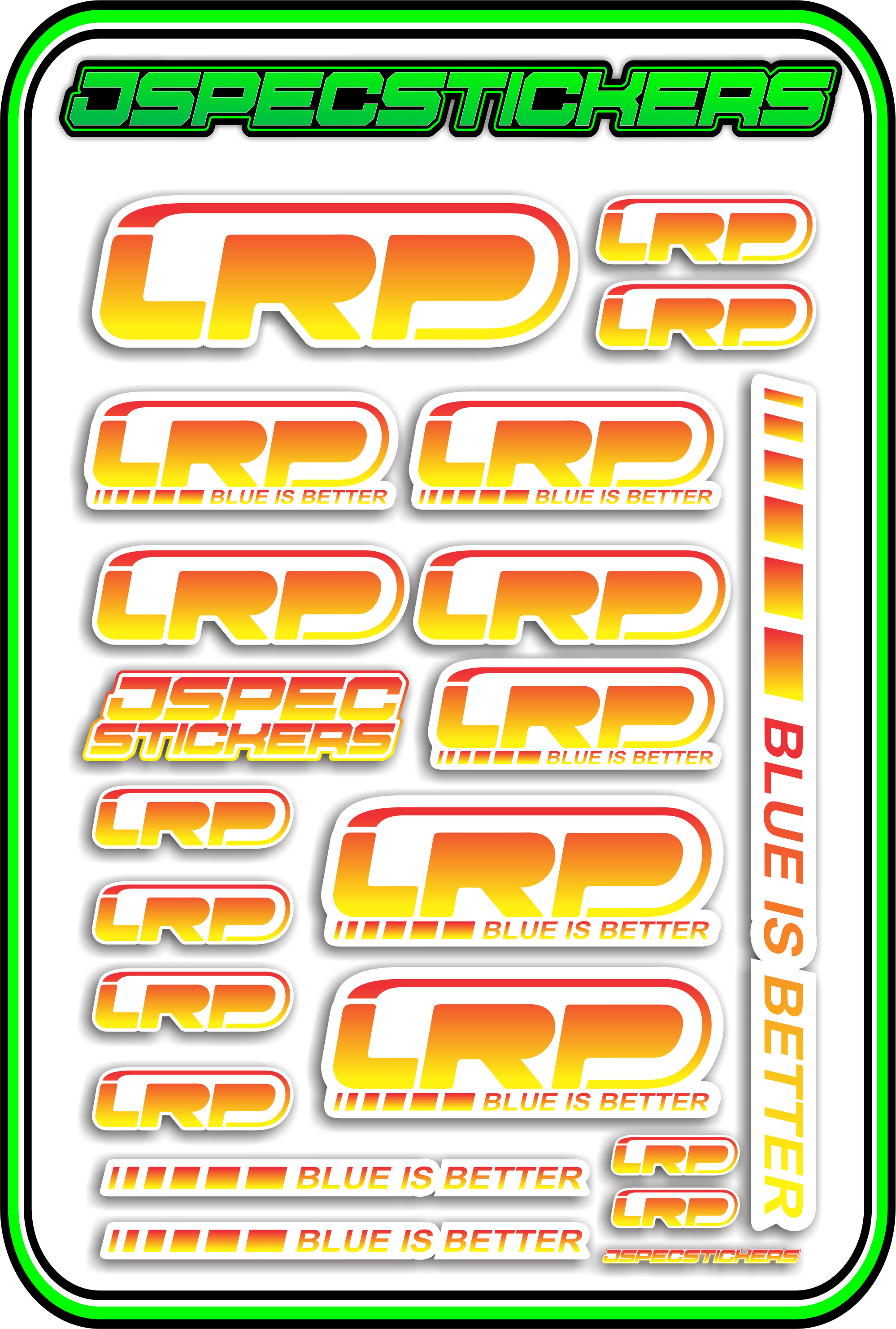 LRP STICKER SHEET A5 - Jspec Stickers