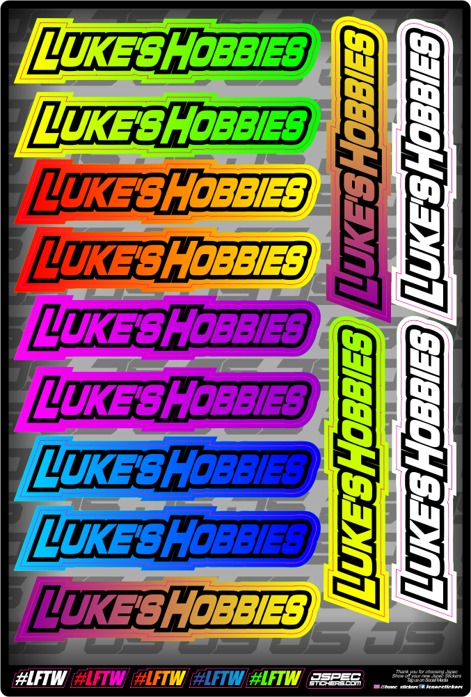 Lukes Hobbies Long A4 - Jspec Stickers