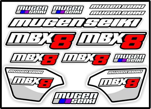 MUGEN SEIKI MBX8 STICKER SHEET A5 - Jspec Stickers
