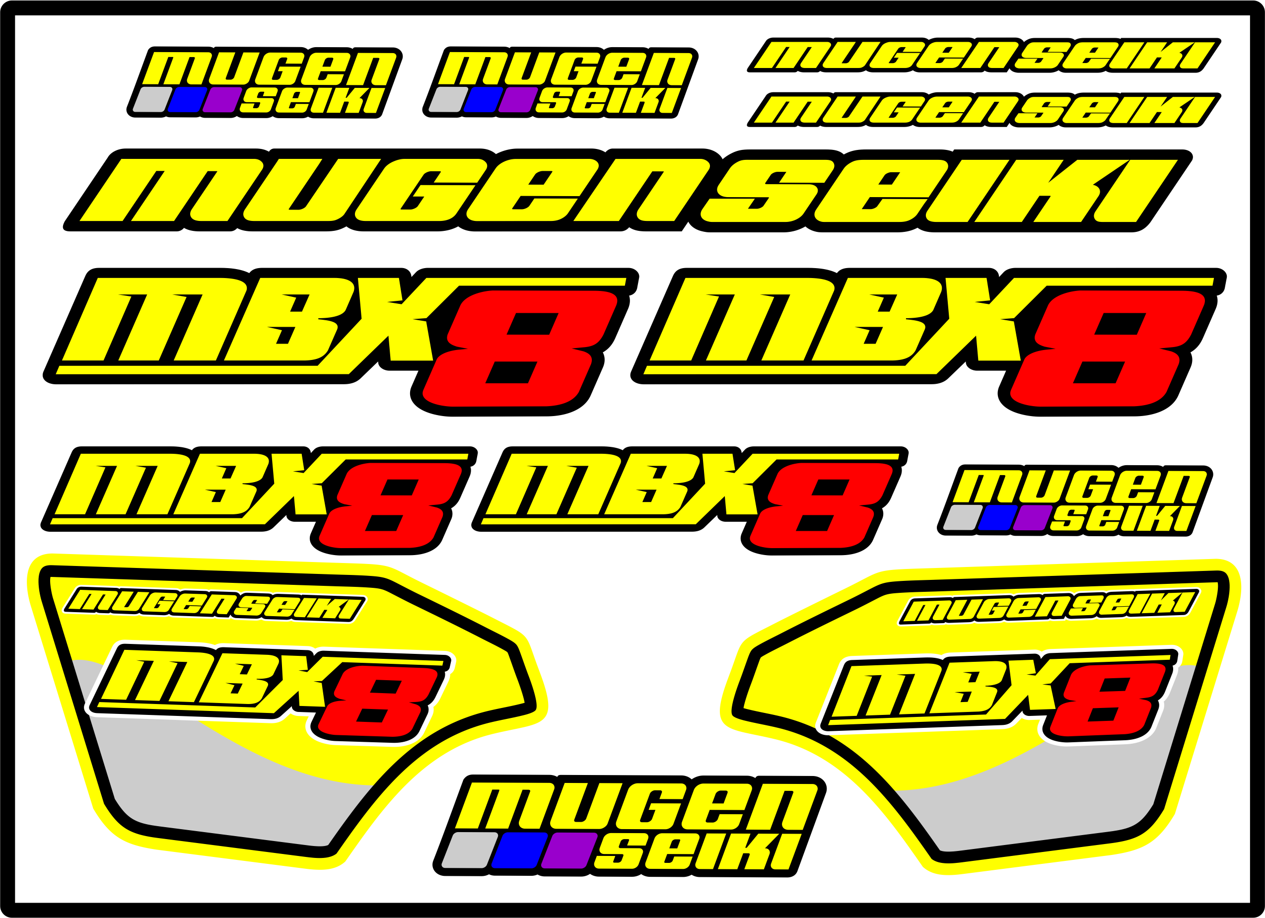 MUGEN SEIKI MBX8 STICKER SHEET A5 - Jspec Stickers