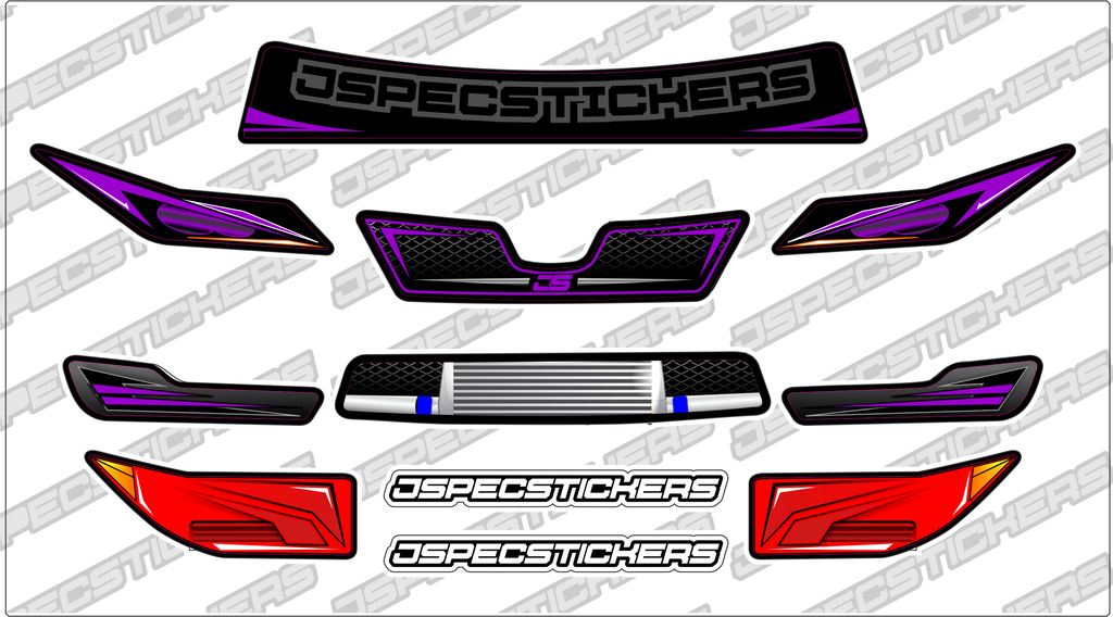 Montech Racer Headlight / Grill Sticker kit - Jspec Stickers