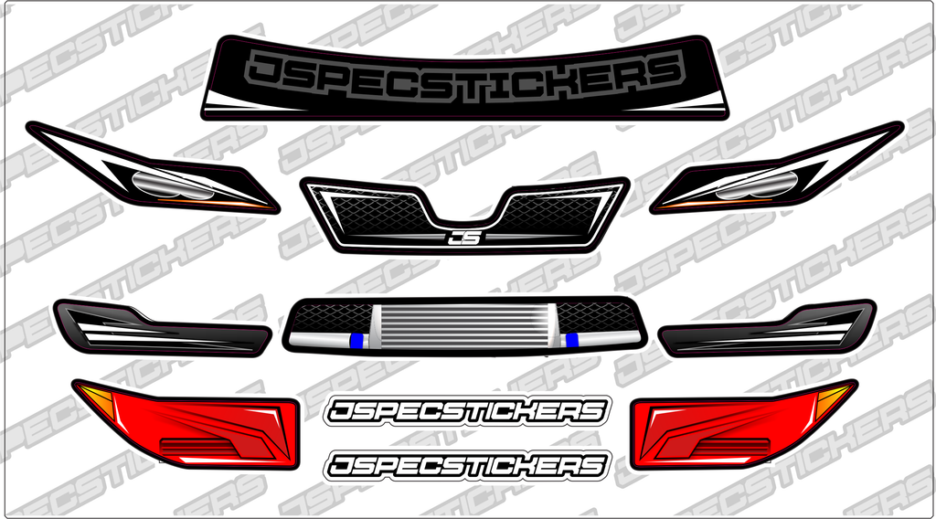 Montech Racer Headlight / Grill Sticker kit - Jspec Stickers