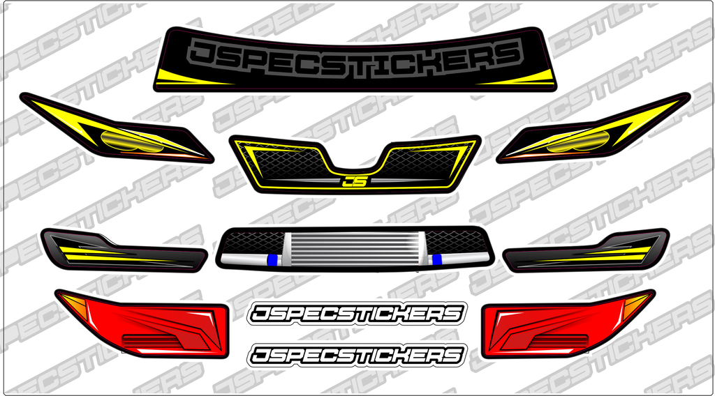 Montech Racer Headlight / Grill Sticker kit - Jspec Stickers