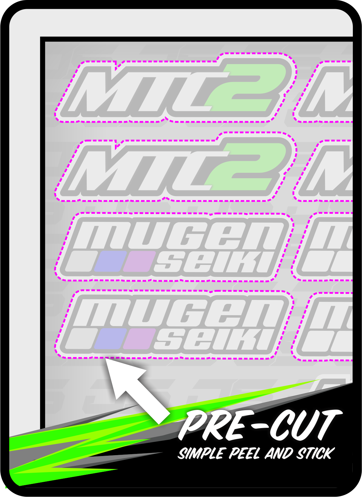 Mugen Seiki MTC2 Sticker Sheet - Jspec Stickers