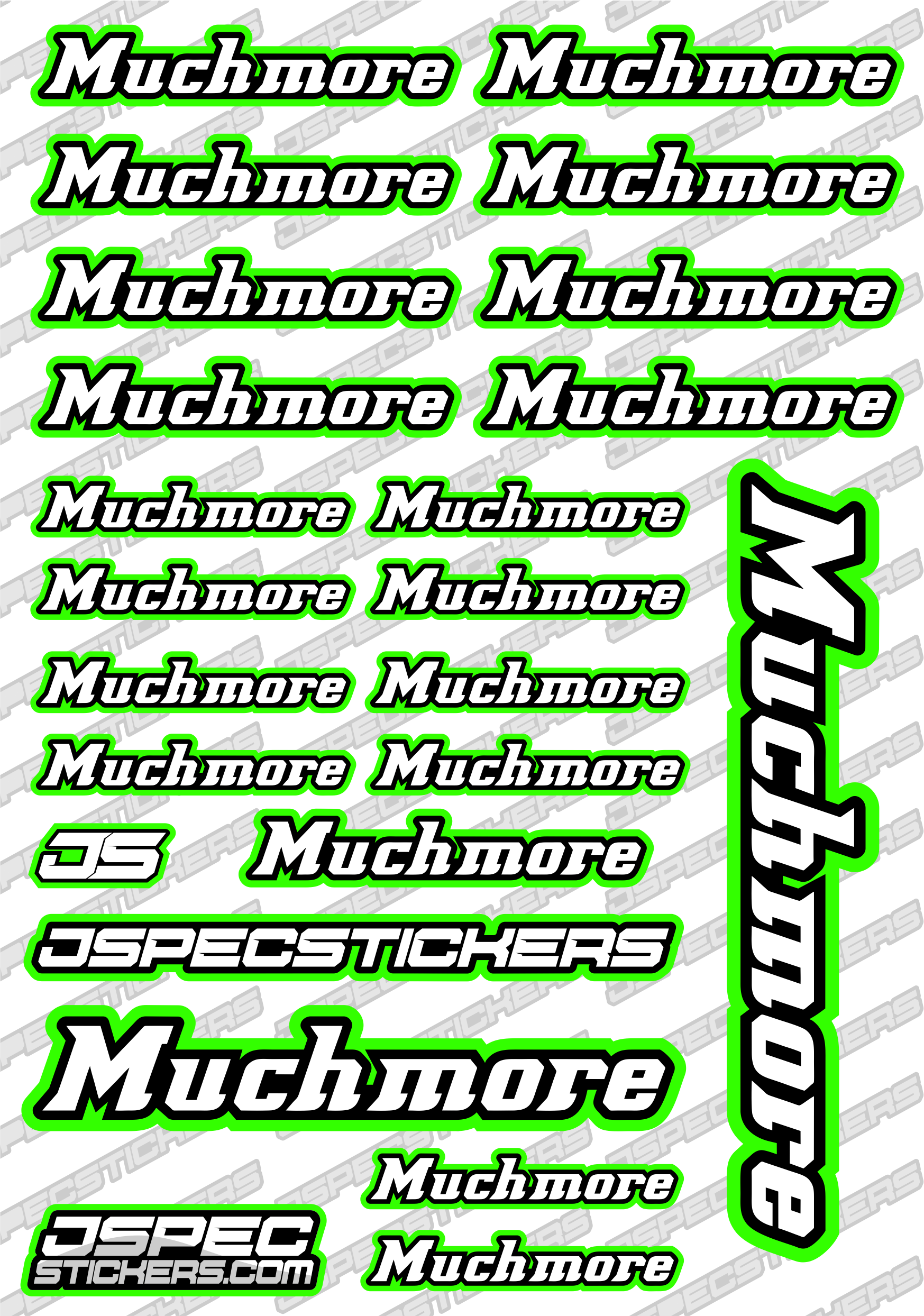 MUCHMORE RACING RC STICKER SHEET A5 'RK EDITION' - Jspec Stickers