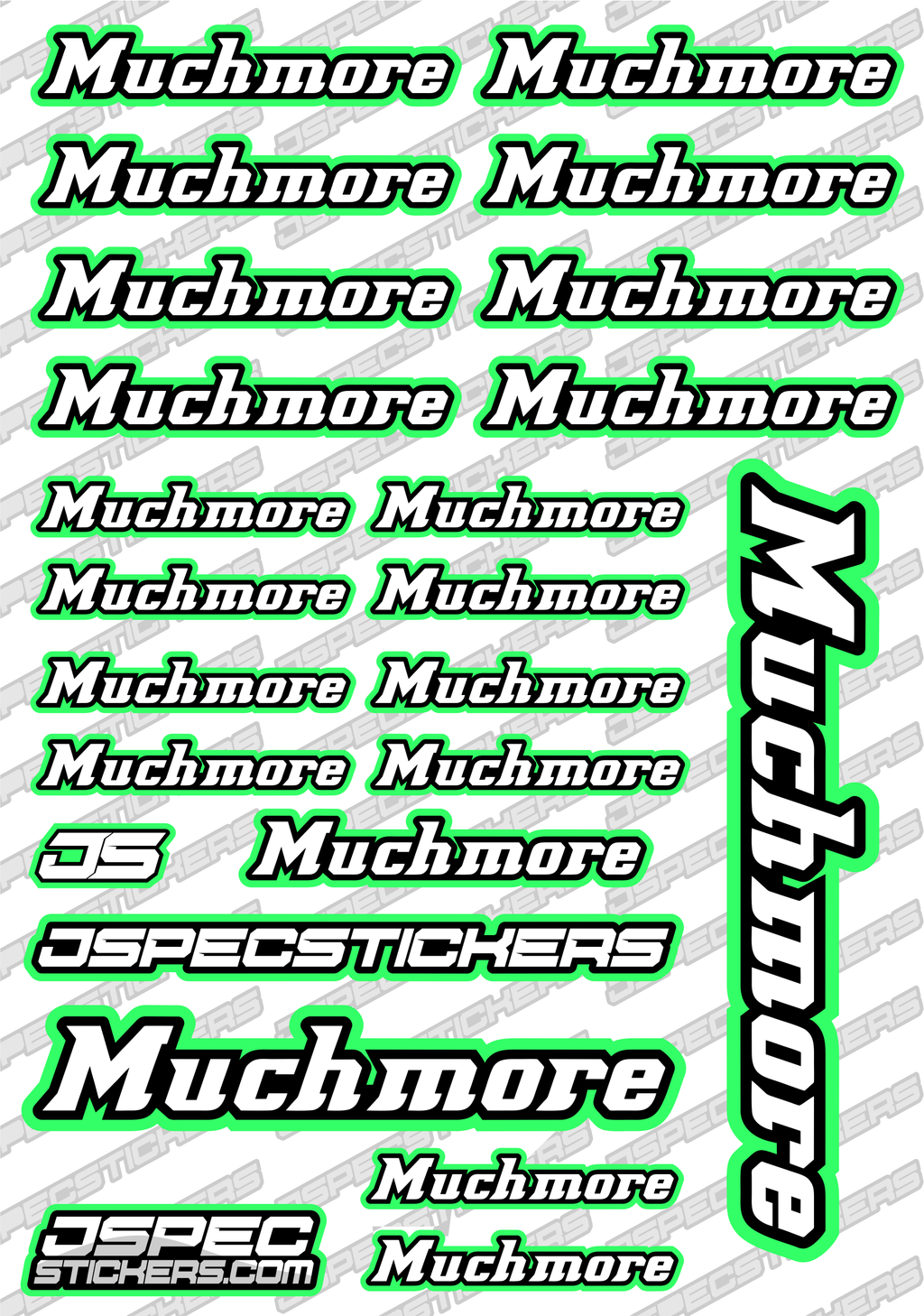 MUCHMORE RACING RC STICKER SHEET A5 'RK EDITION' - Jspec Stickers