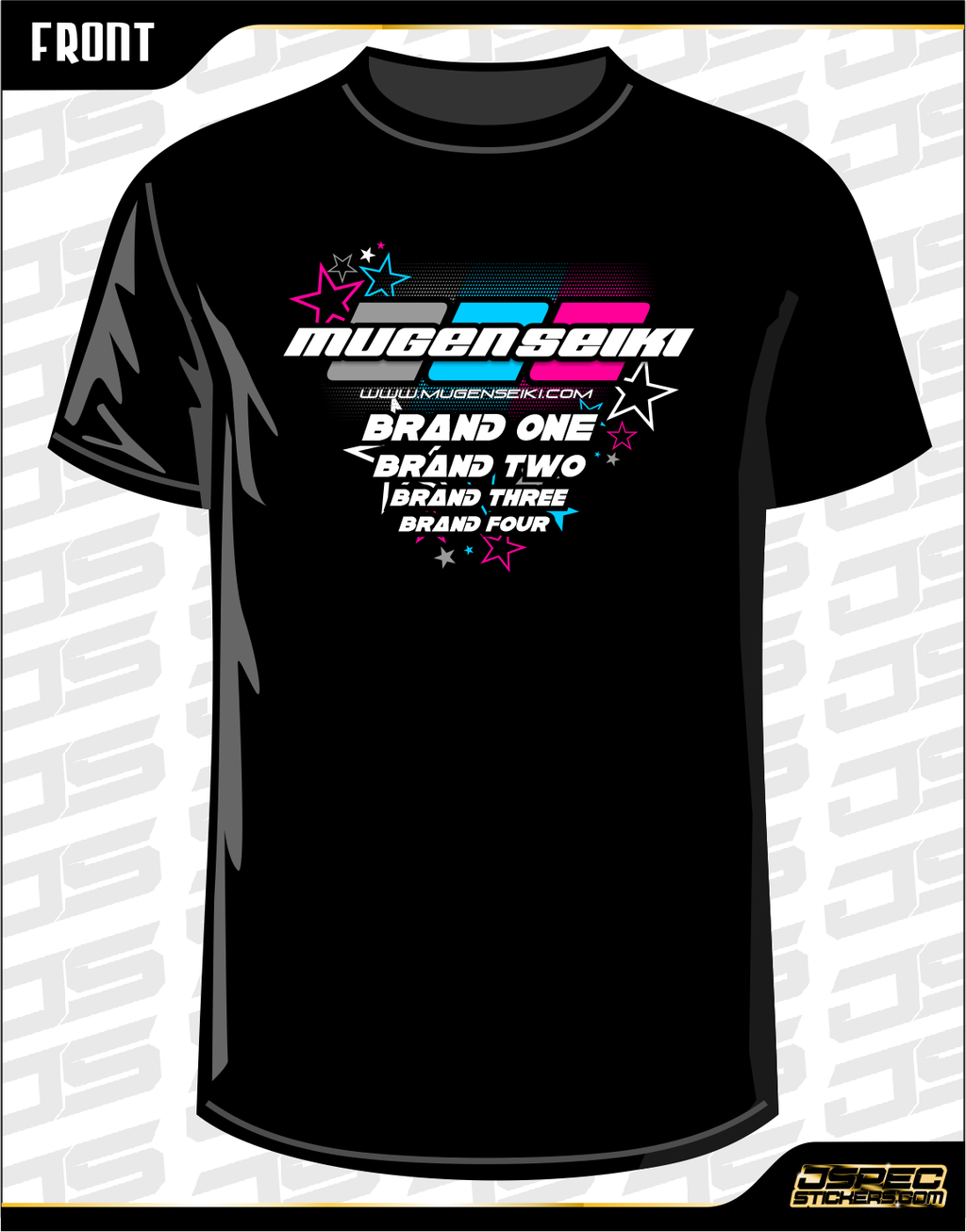 MUGEN SEIKI 'STARS' RC TSHIRT with Sponsors - Jspec Stickers