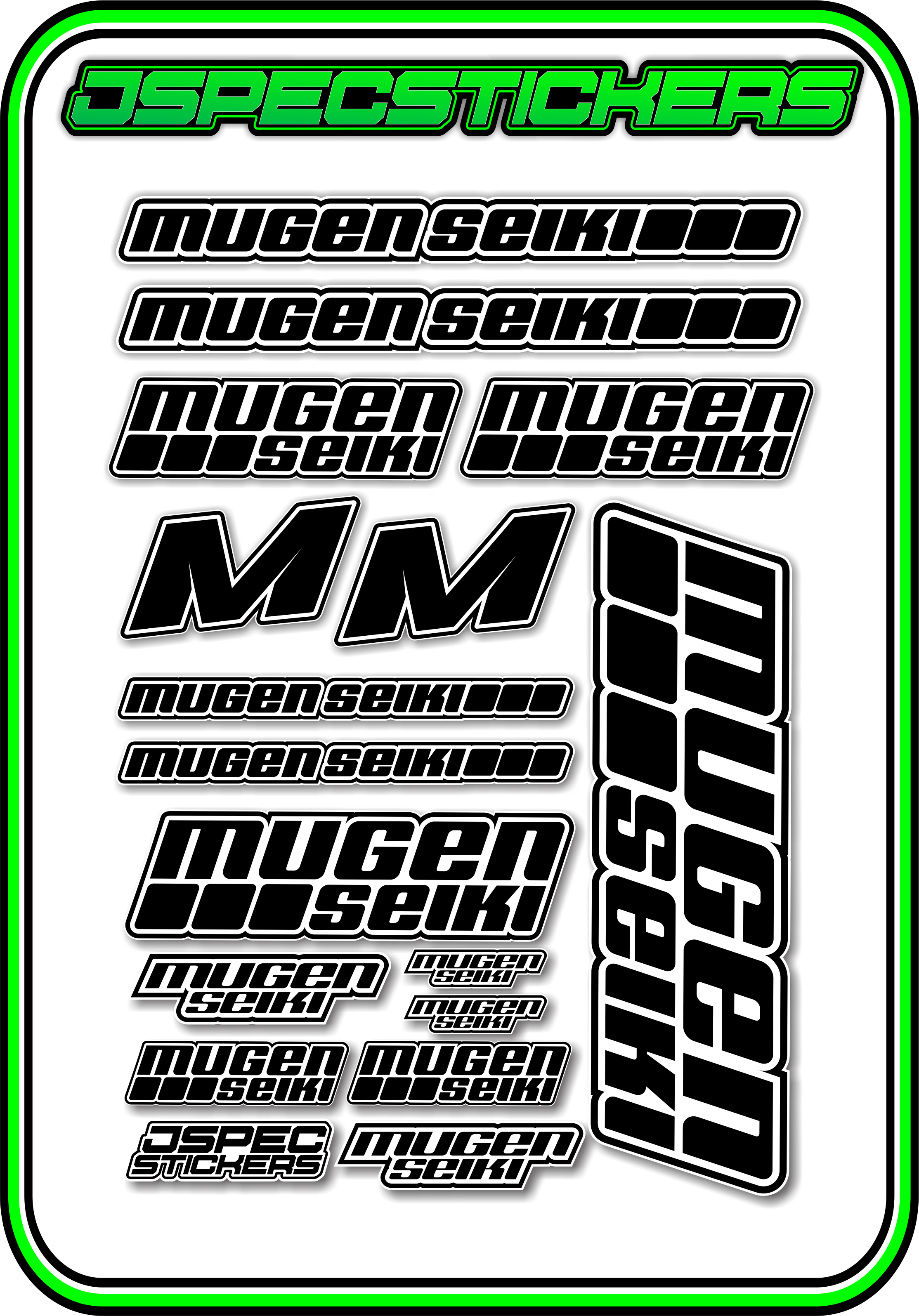MUGEN SEIKI STICKER SHEET A5 - Jspec Stickers