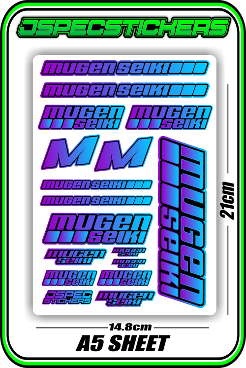 MUGEN SEIKI STICKER SHEET A5 - Jspec Stickers