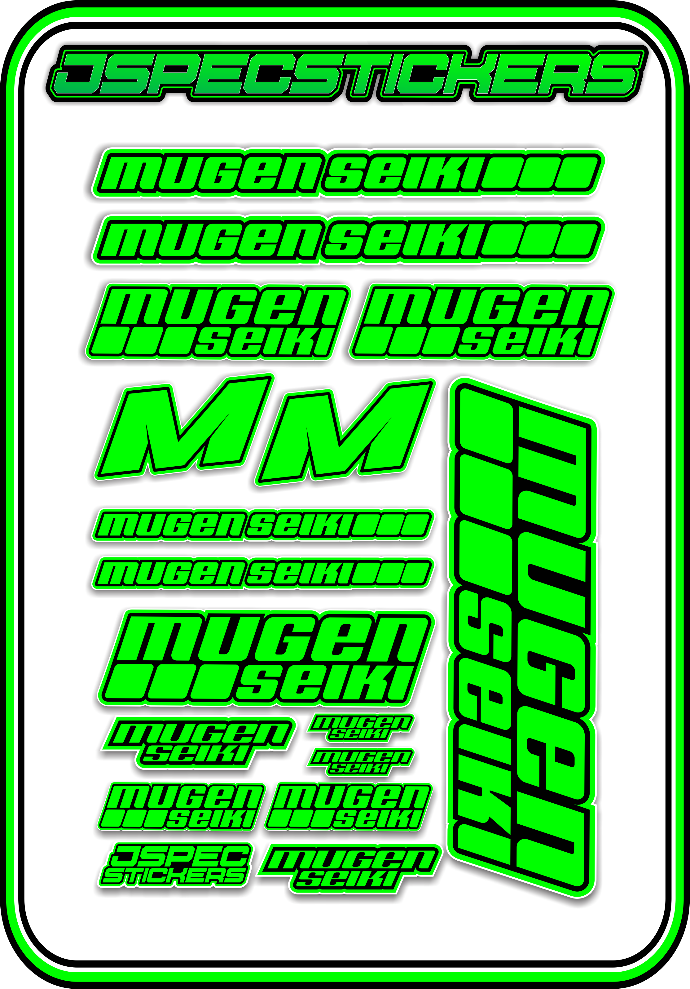 MUGEN SEIKI STICKER SHEET A5 - Jspec Stickers