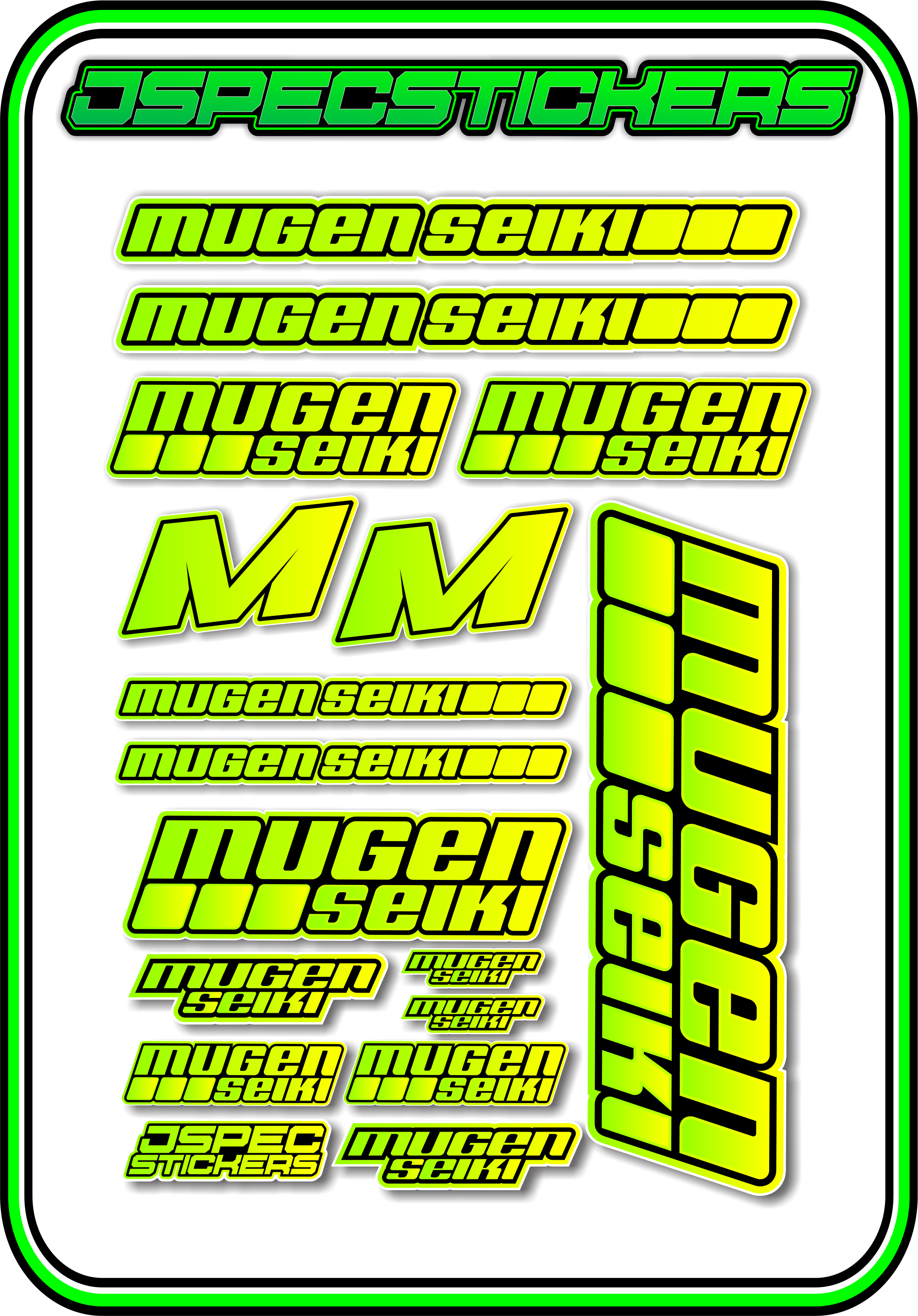 MUGEN SEIKI STICKER SHEET A5 - Jspec Stickers