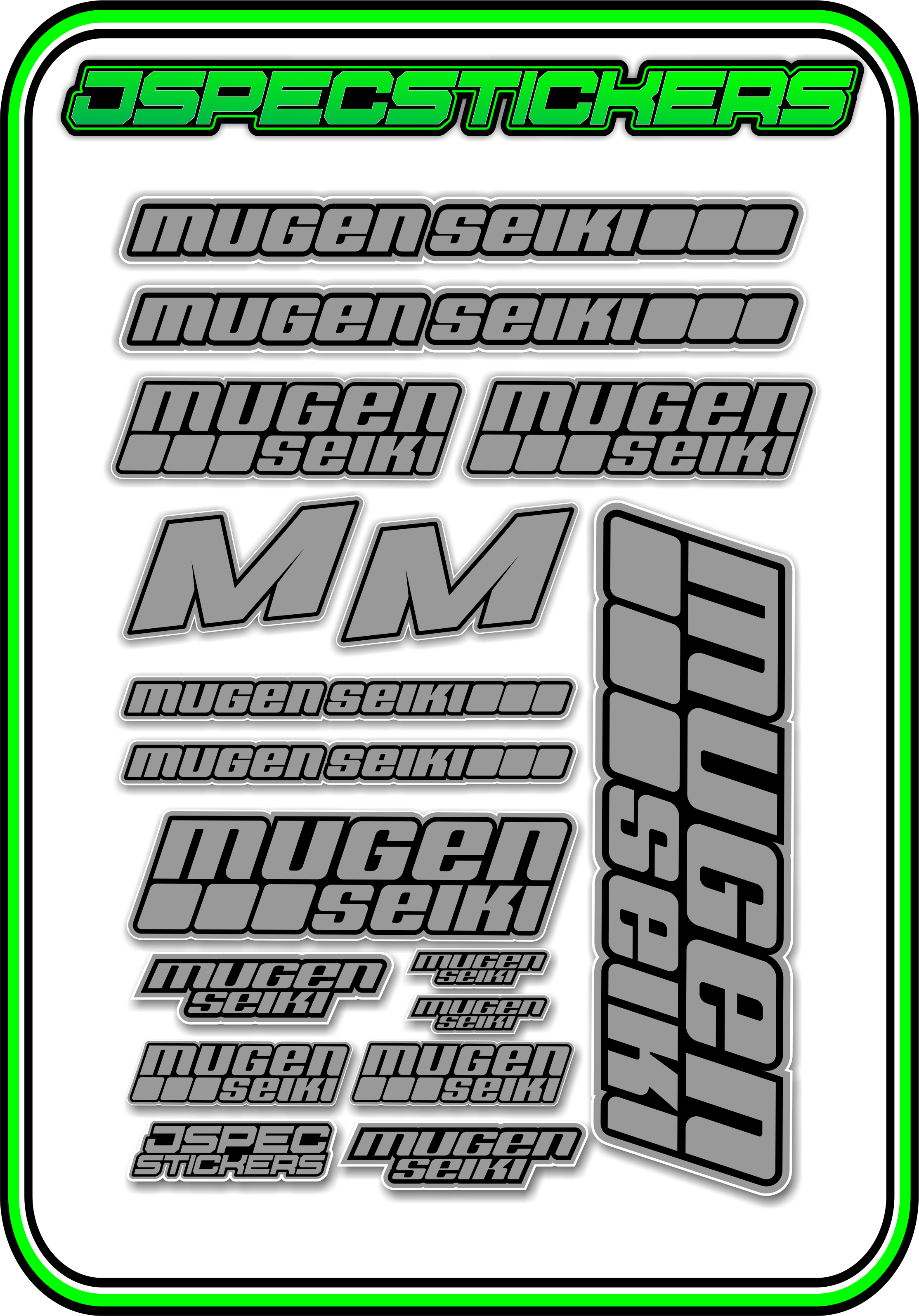 MUGEN SEIKI STICKER SHEET A5 - Jspec Stickers