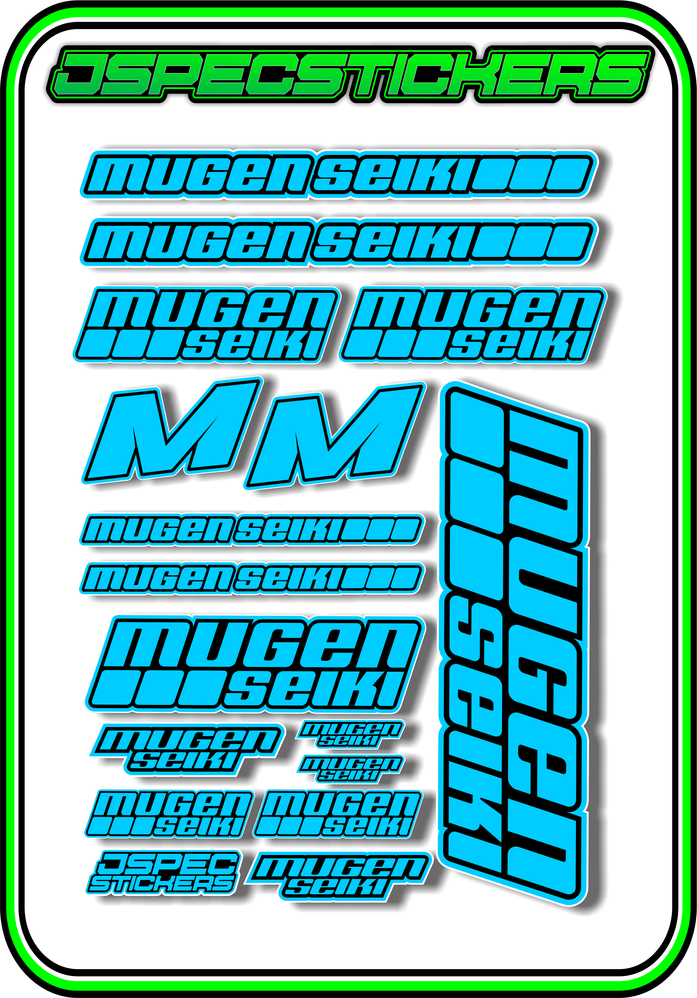 MUGEN SEIKI STICKER SHEET A5 - Jspec Stickers