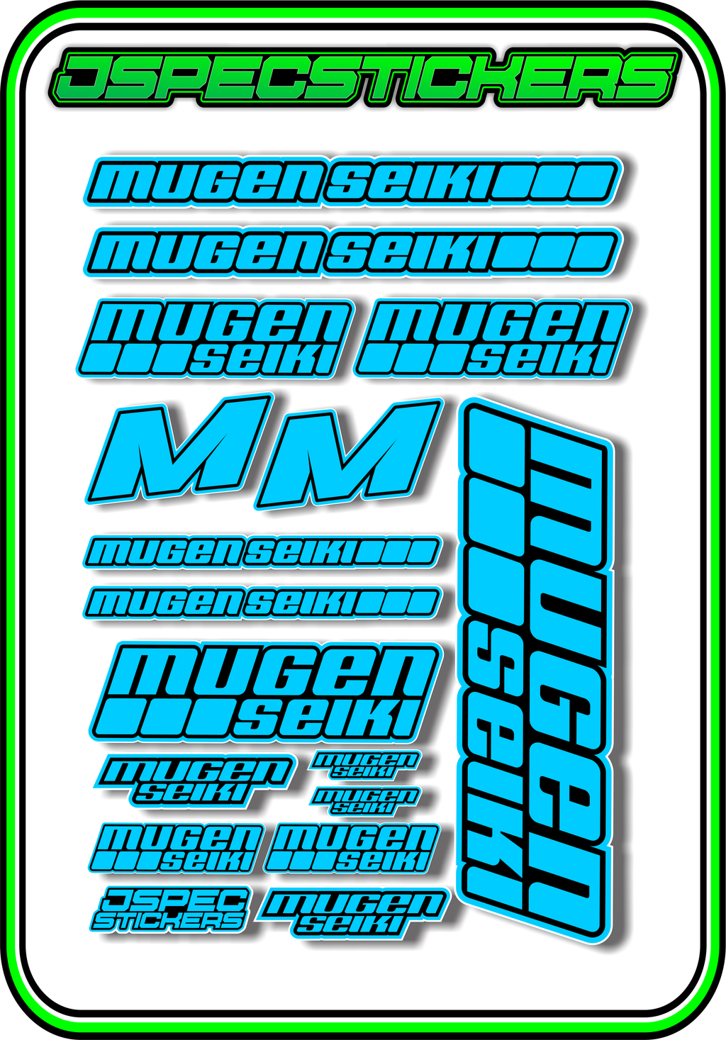 MUGEN SEIKI STICKER SHEET A5 - Jspec Stickers