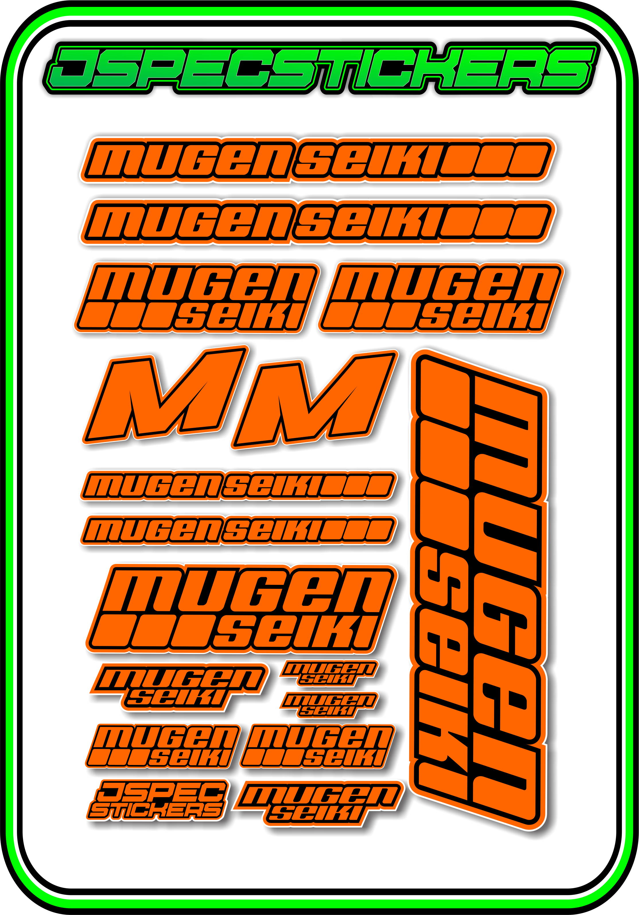 MUGEN SEIKI STICKER SHEET A5 - Jspec Stickers