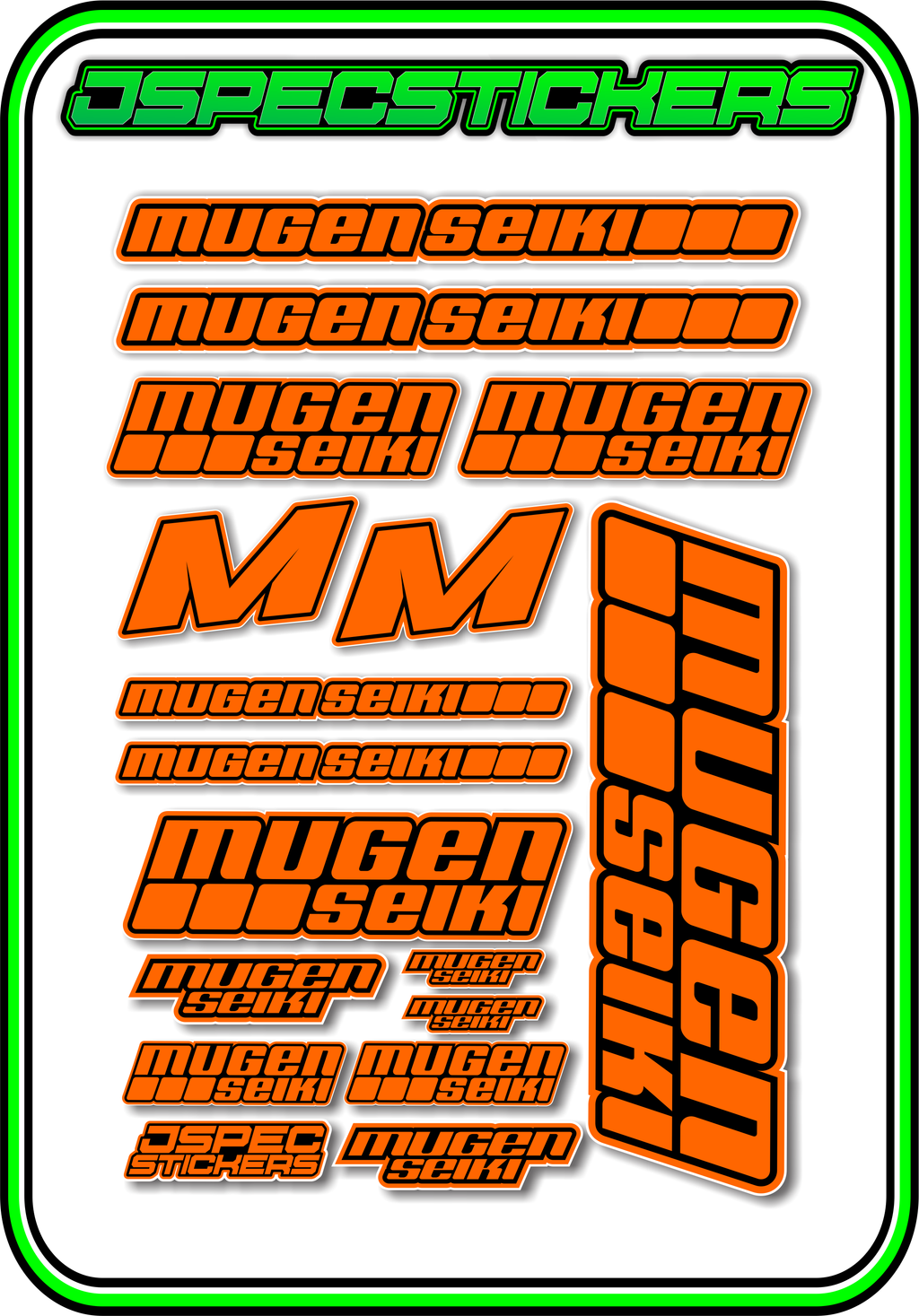 MUGEN SEIKI STICKER SHEET A5 - Jspec Stickers