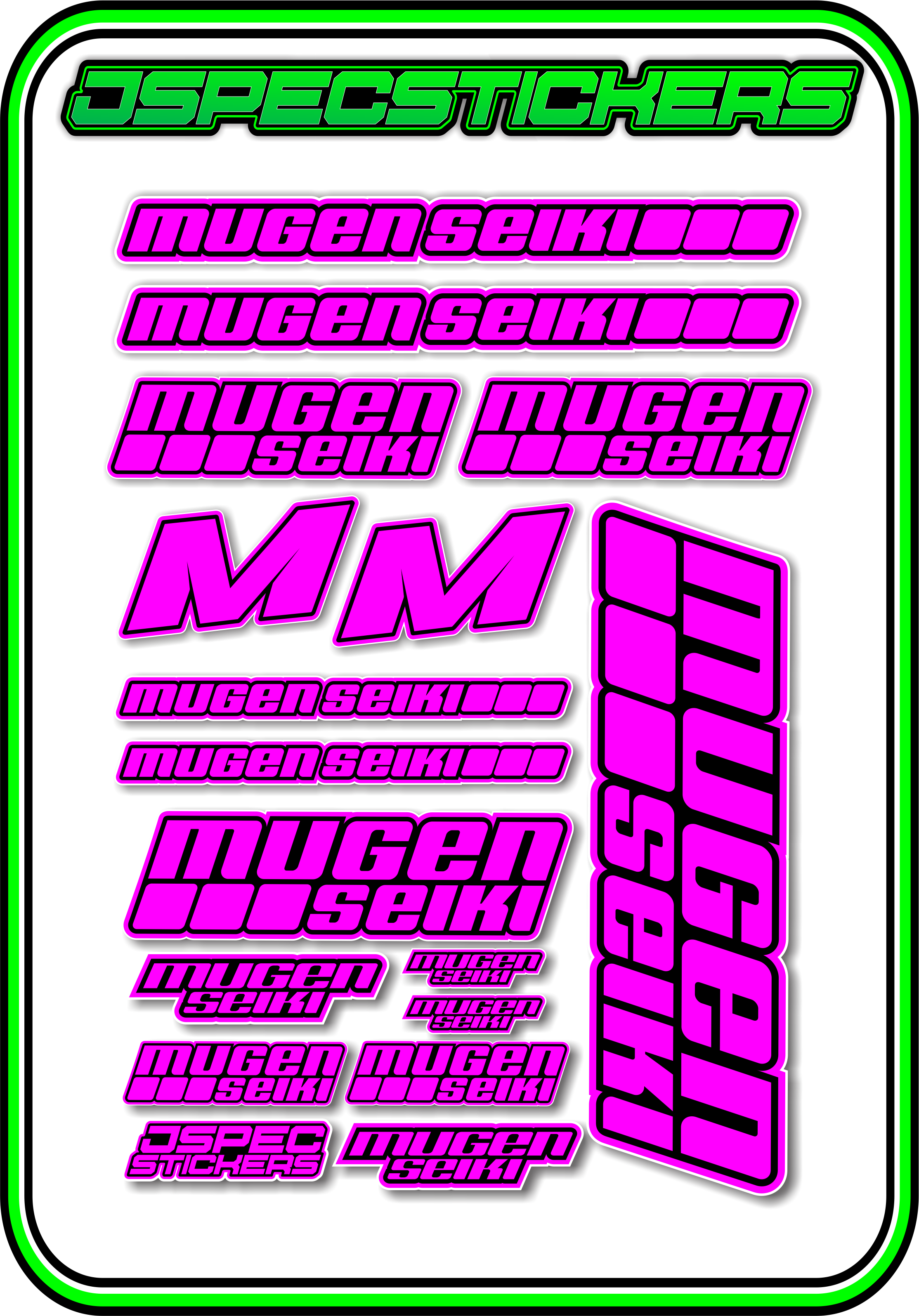 MUGEN SEIKI STICKER SHEET A5 - Jspec Stickers