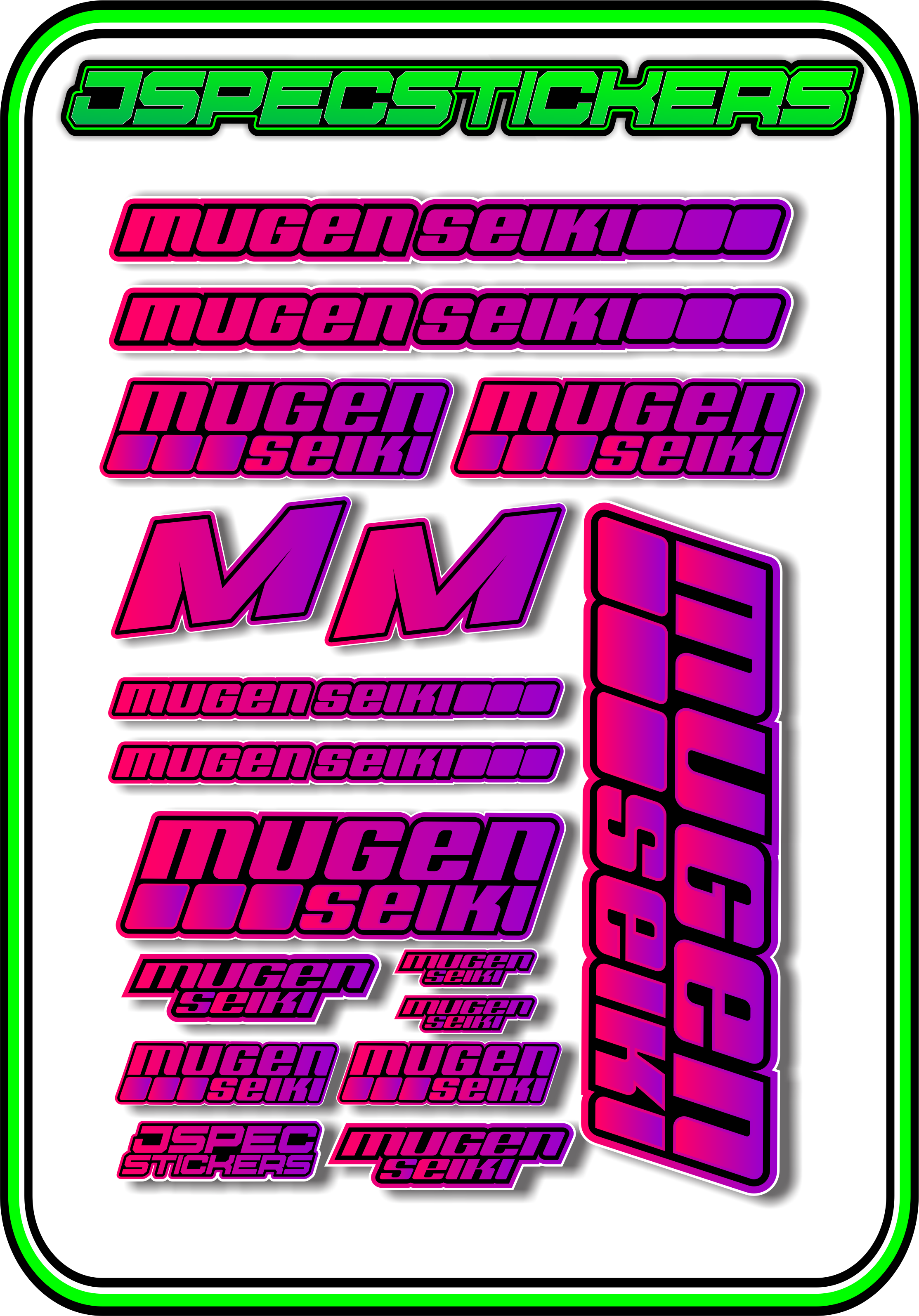 MUGEN SEIKI STICKER SHEET A5 - Jspec Stickers