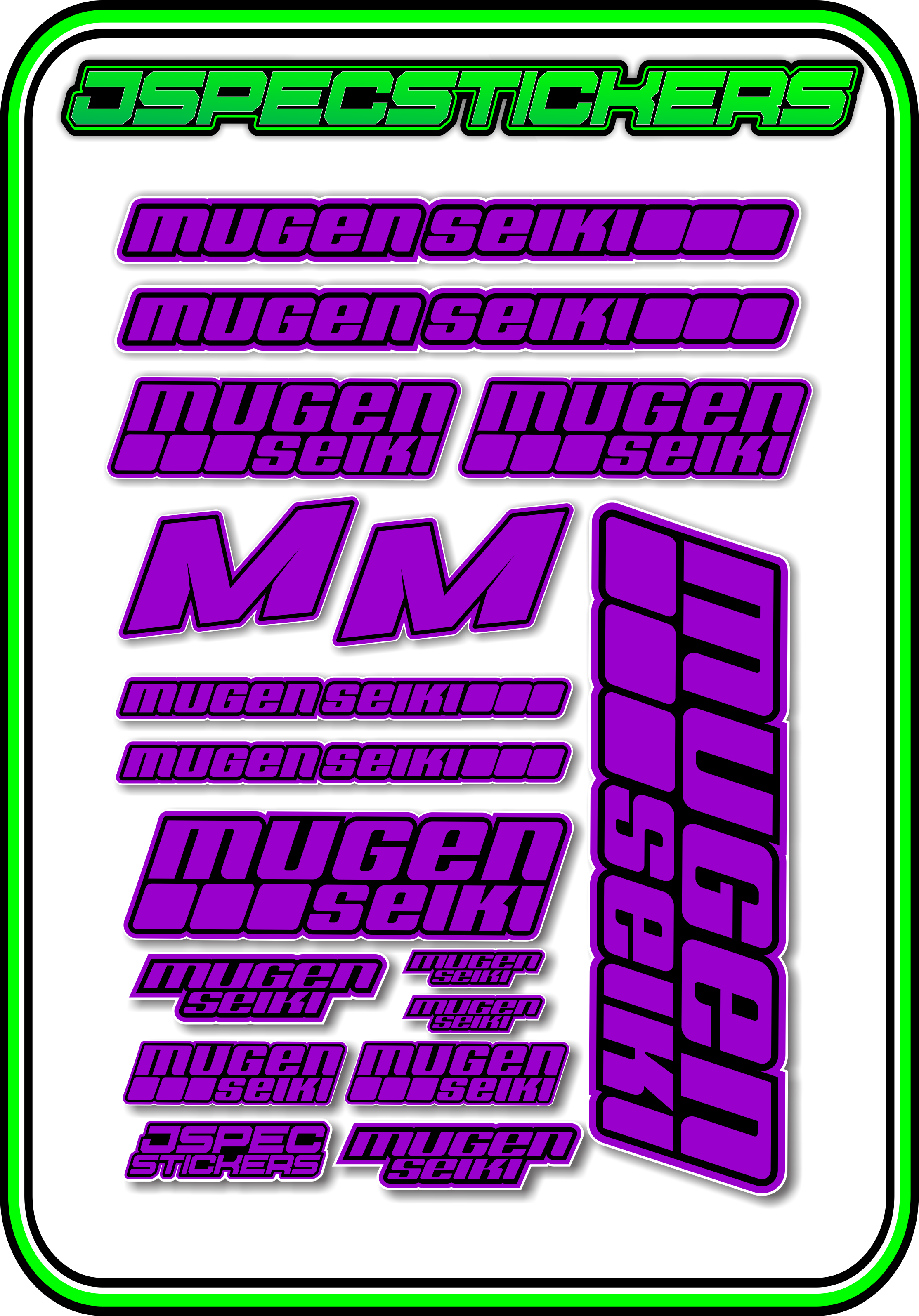 MUGEN SEIKI STICKER SHEET A5 - Jspec Stickers