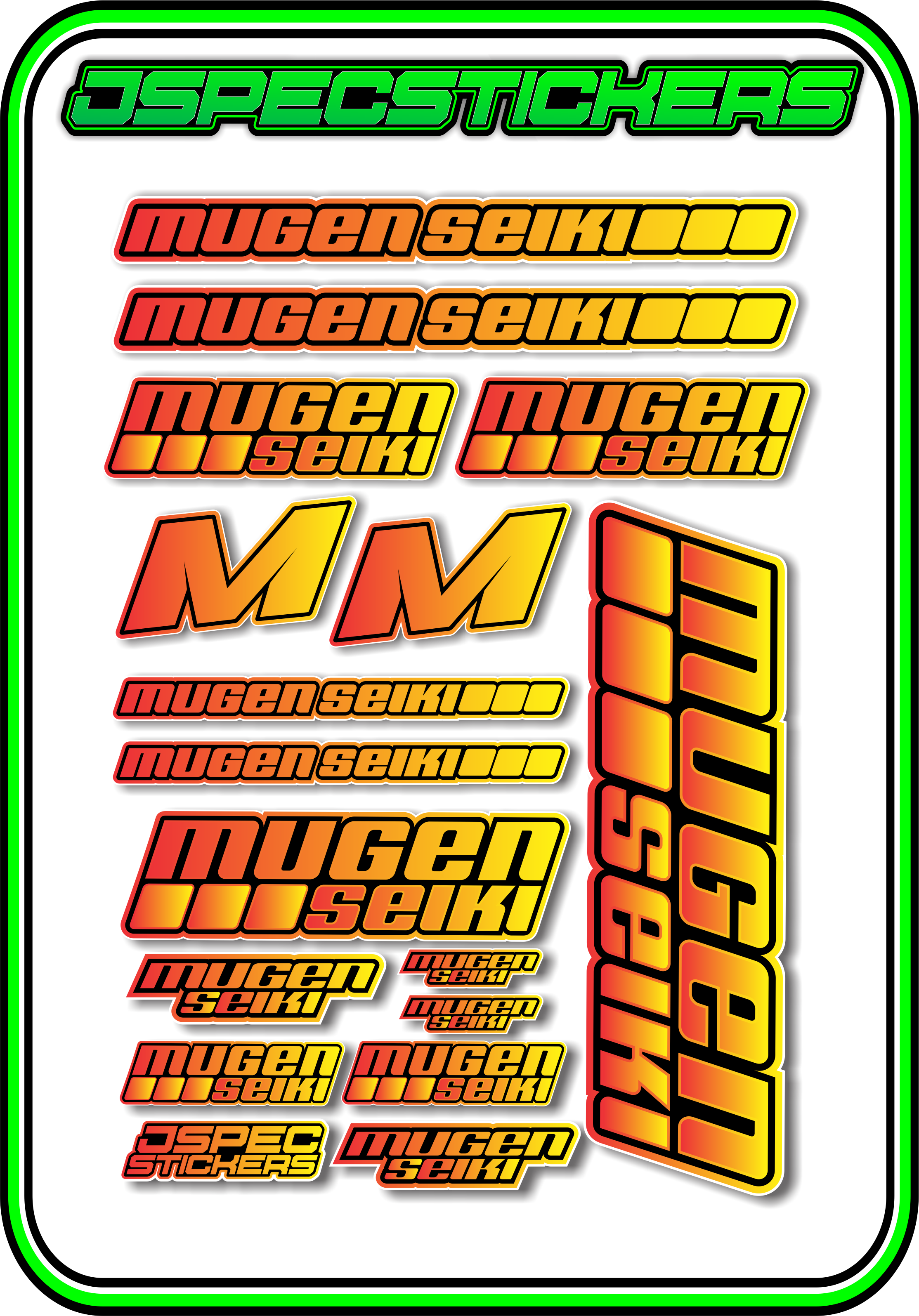 MUGEN SEIKI STICKER SHEET A5 - Jspec Stickers