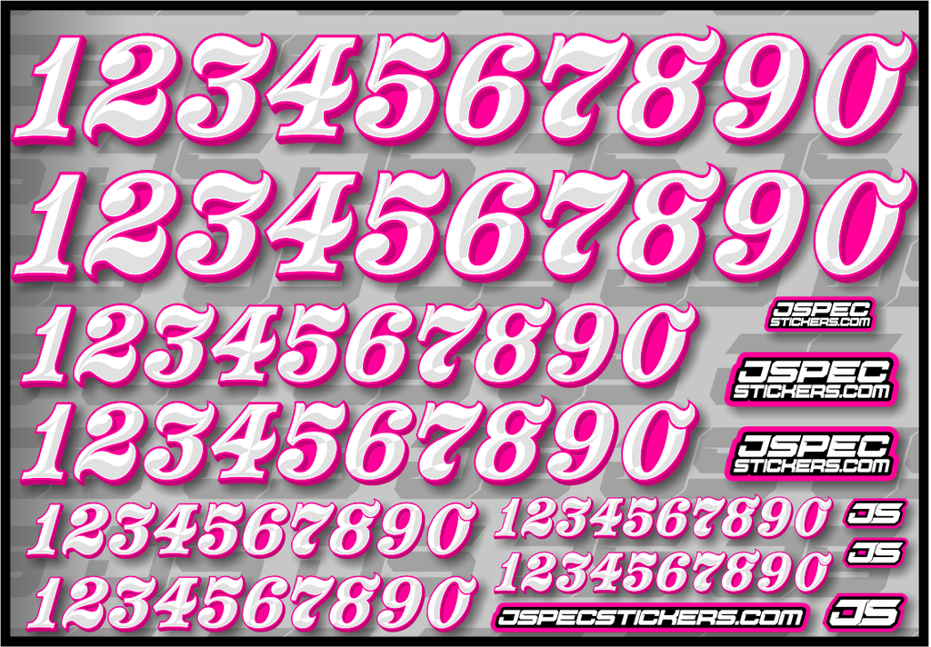 RC CAR NUMBER DECAL SHEET STYLE 1 - Jspec Stickers
