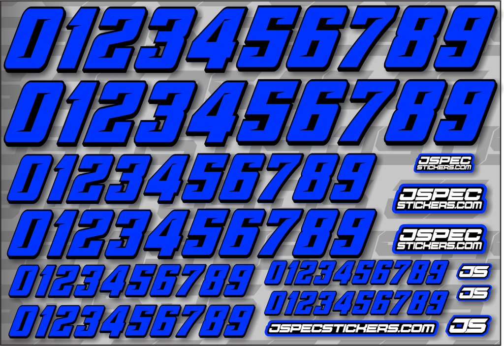 RC CAR NUMBER DECAL SHEET STYLE 2 - Jspec Stickers